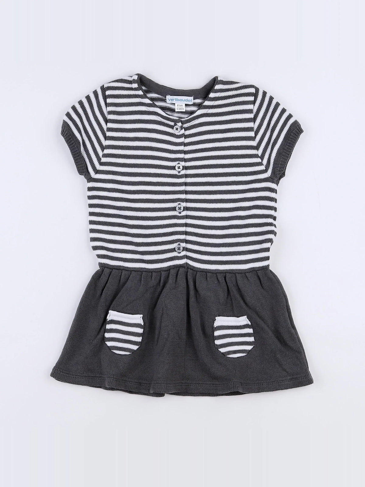 Vertbaudet - robe gris - 18 mois