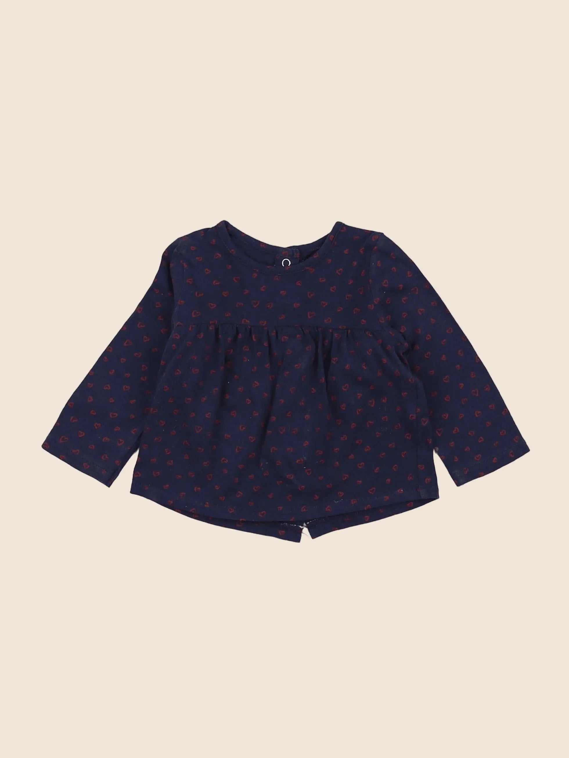 Vertbaudet - tee-shirt bleu, rouge - 3 mois