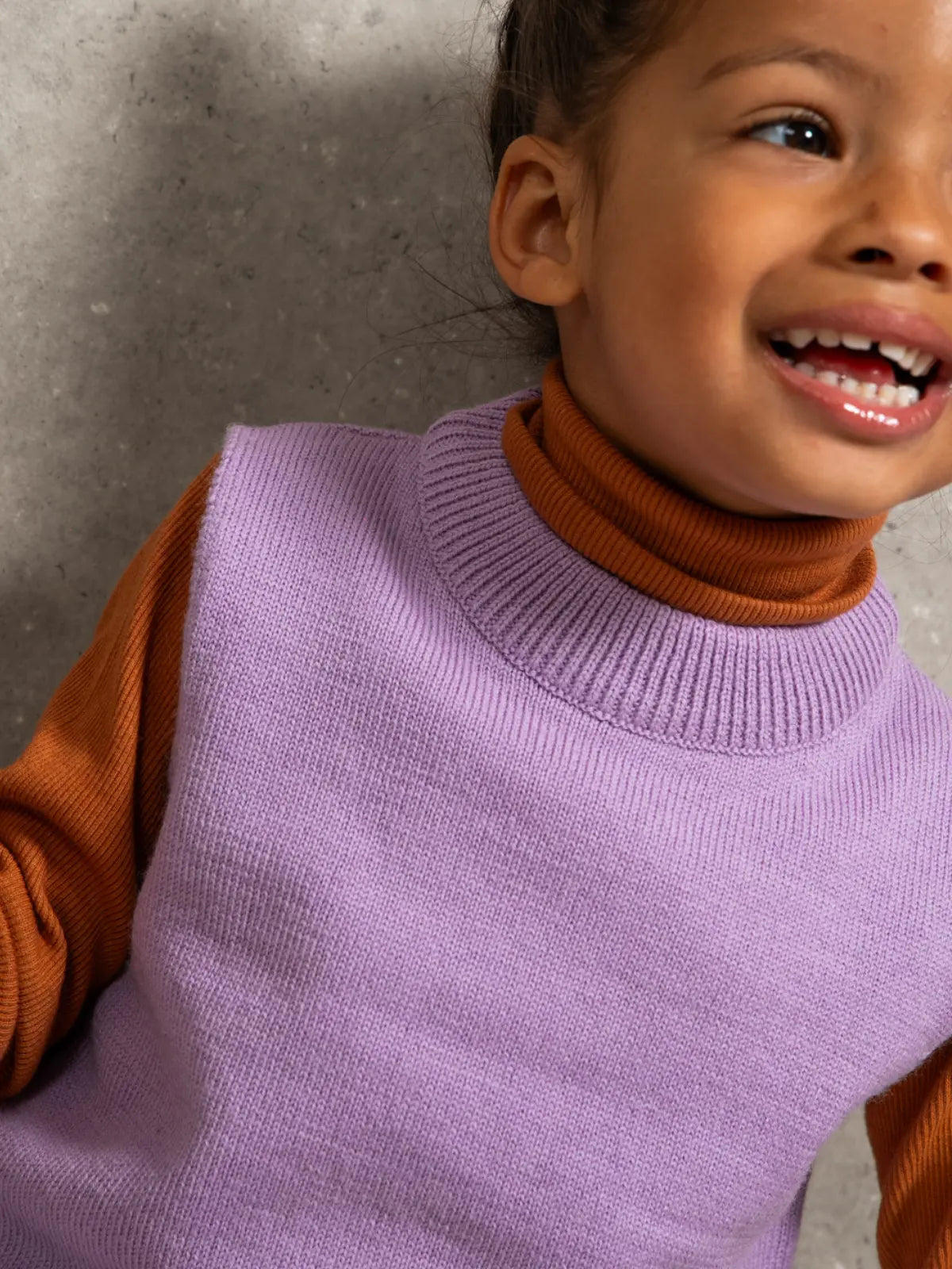 Le pull sans manches 100% laine Lilas