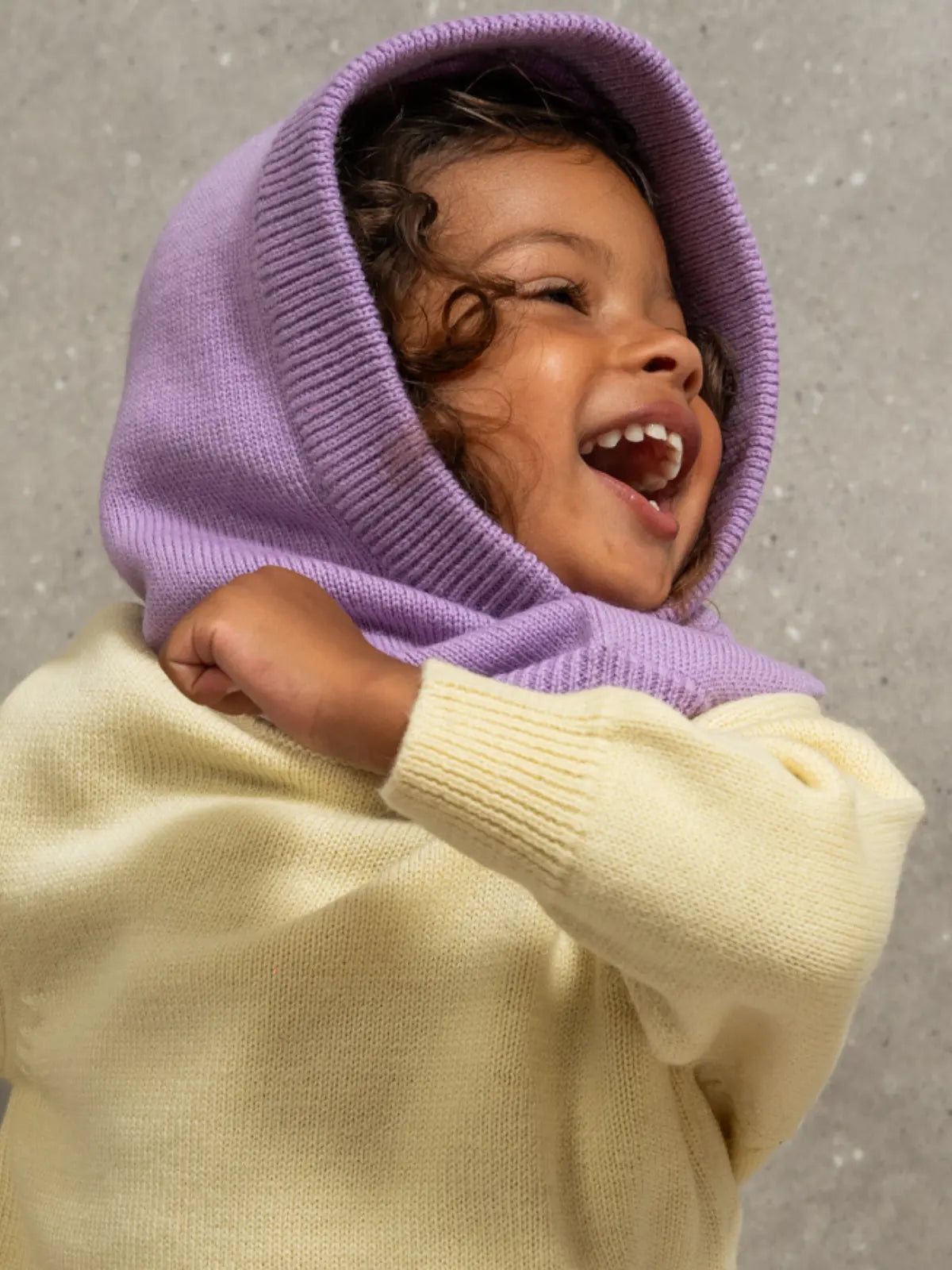 La cagoule 100% laine Lilas