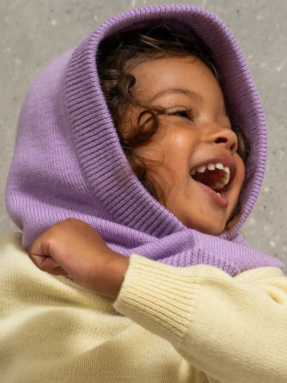 La cagoule 100% laine Lilas