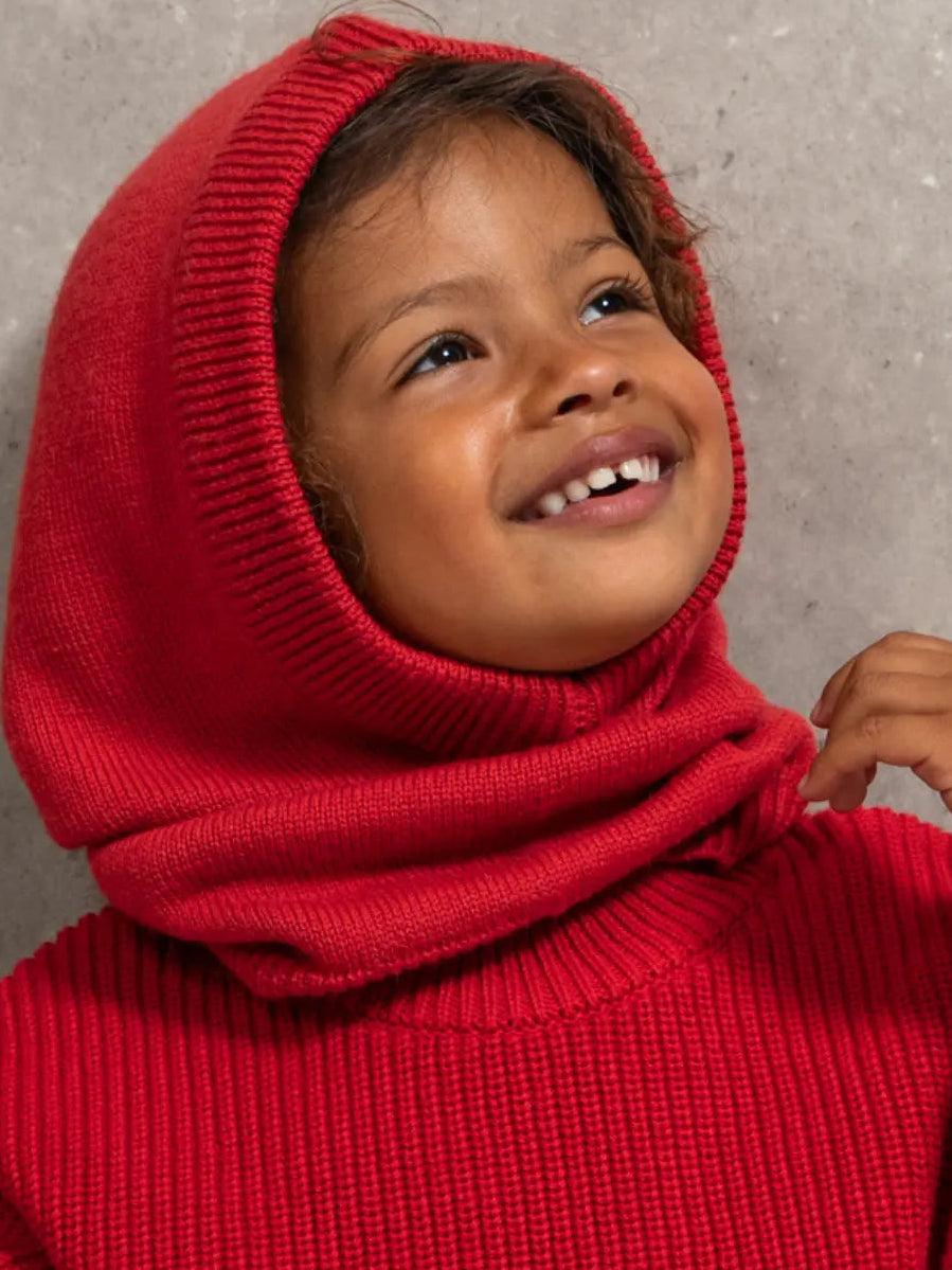 La cagoule 100% laine Rouge coquelicot