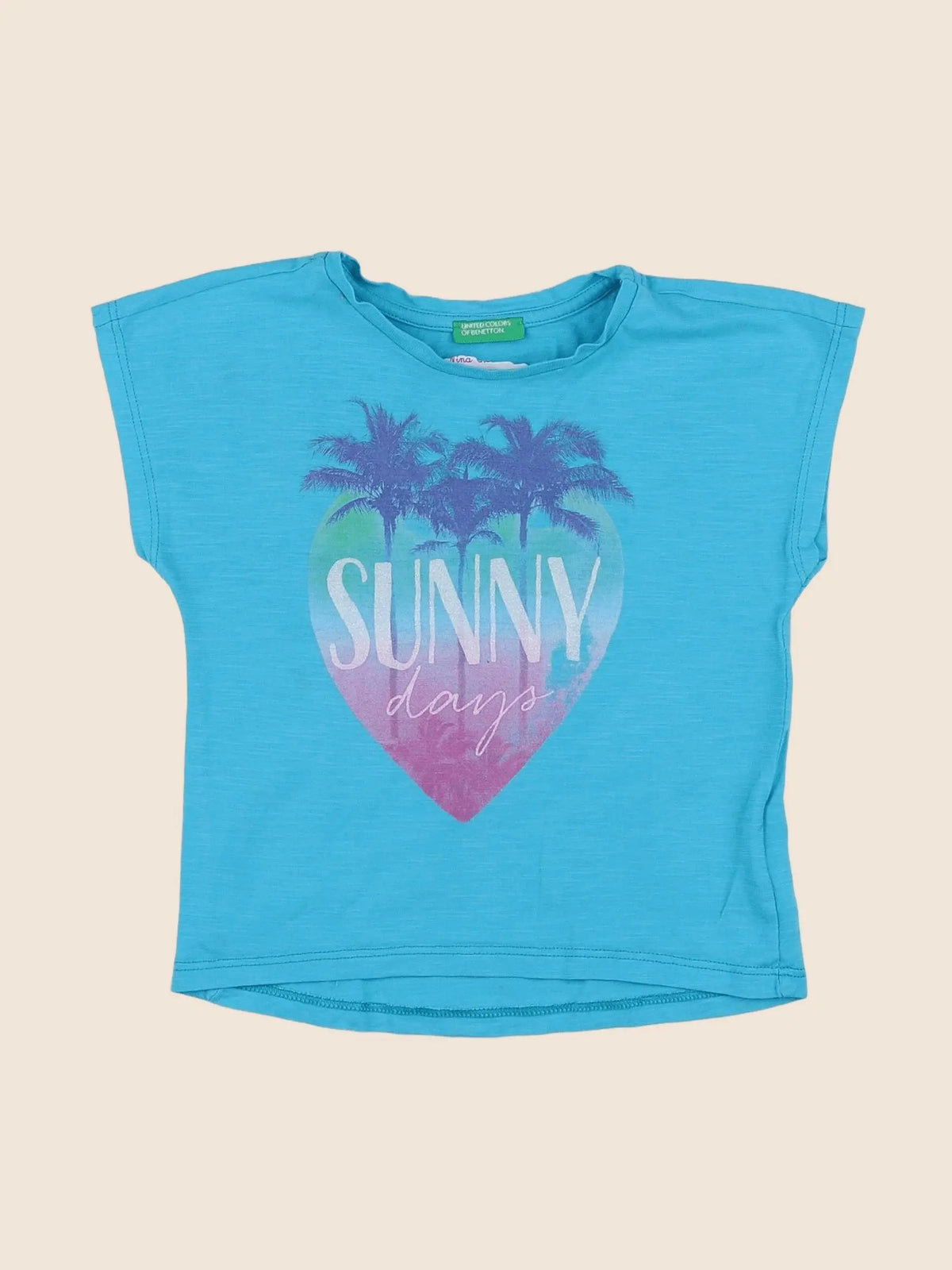 Benetton - tee-shirt bleu - 12 mois