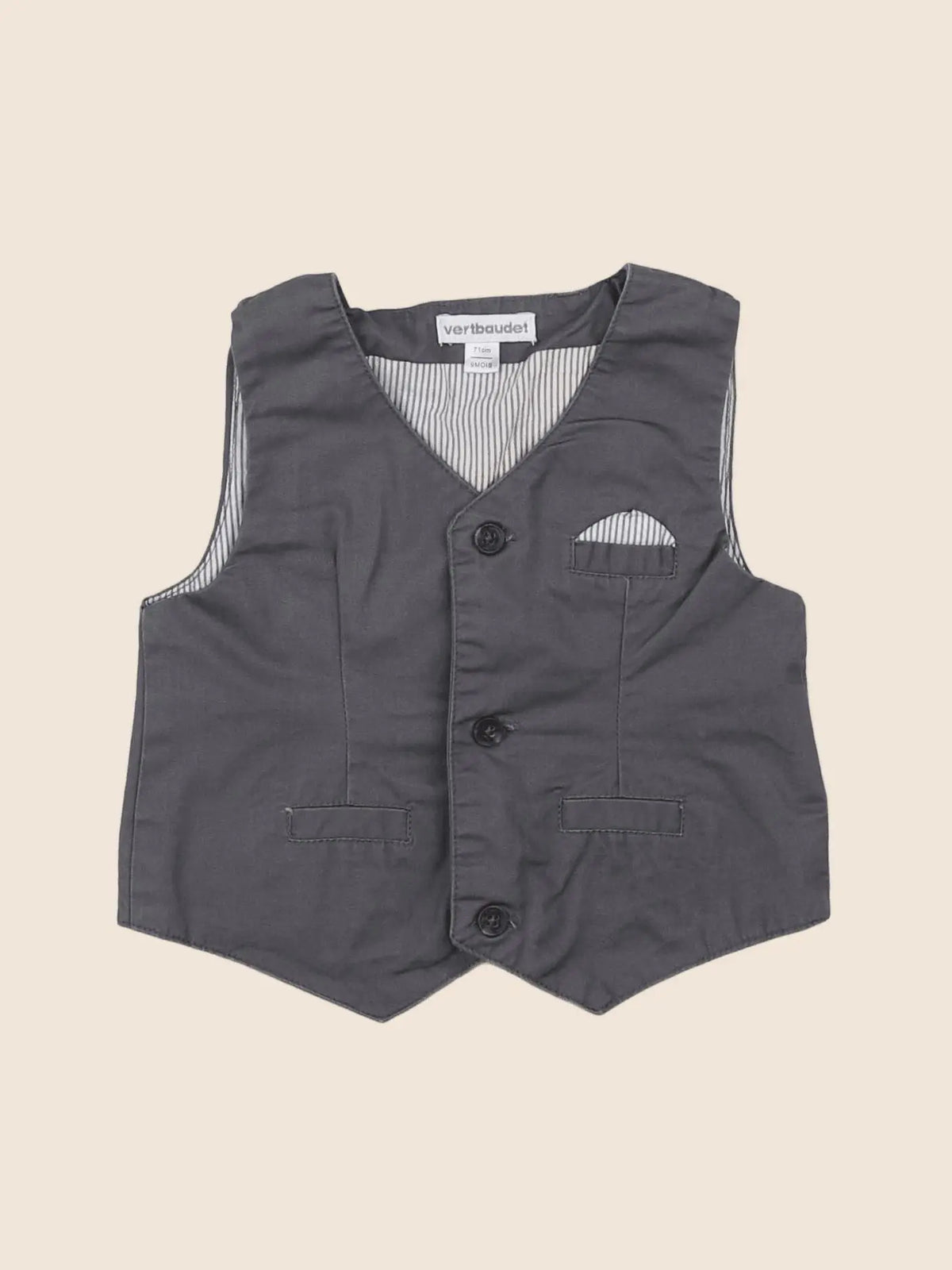 Vertbaudet - gilet gris - 9 mois