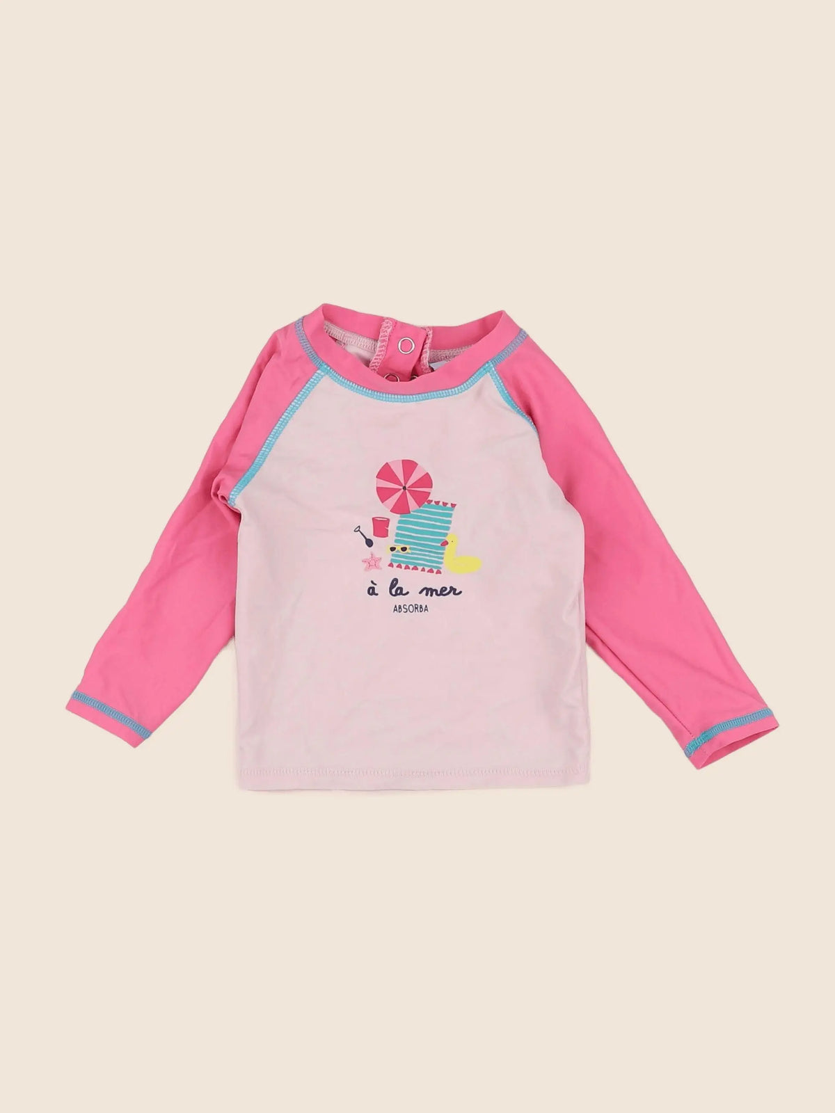 Absorba - tee-shirt de bain rose - 12 mois