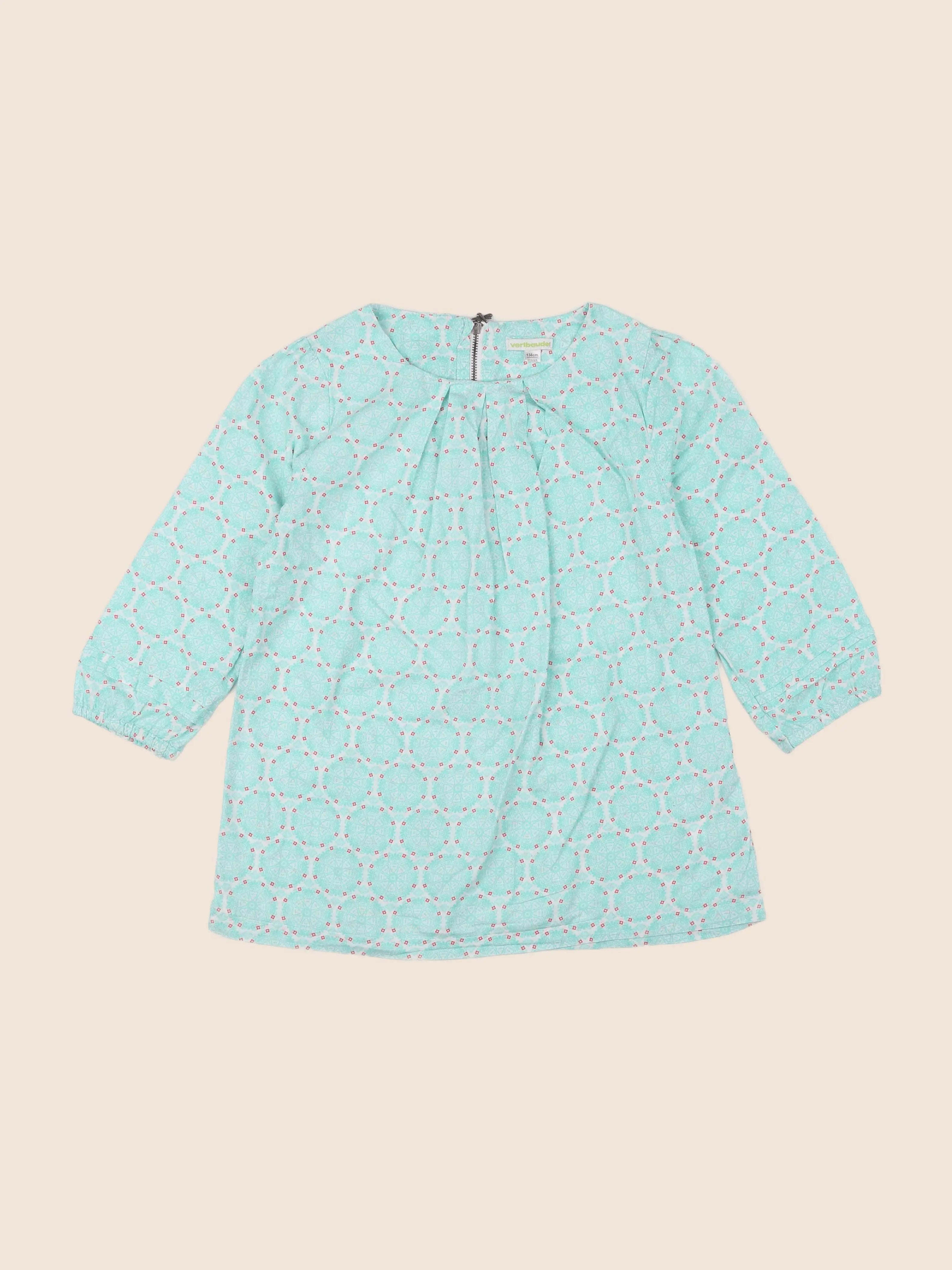 Vertbaudet - blouse rose, gris, vert - 10 ans