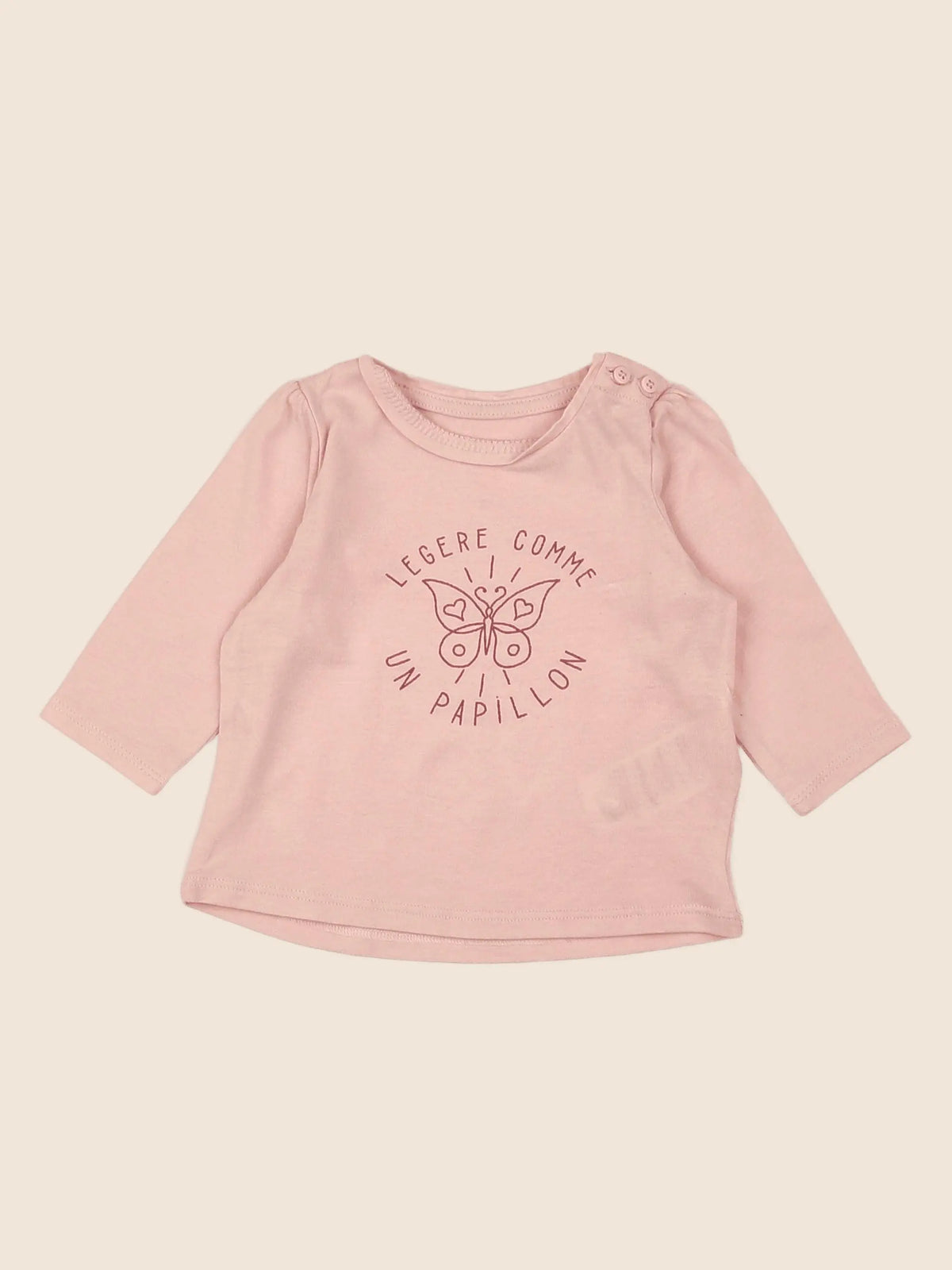 Vertbaudet - tee-shirt rose - 3 mois