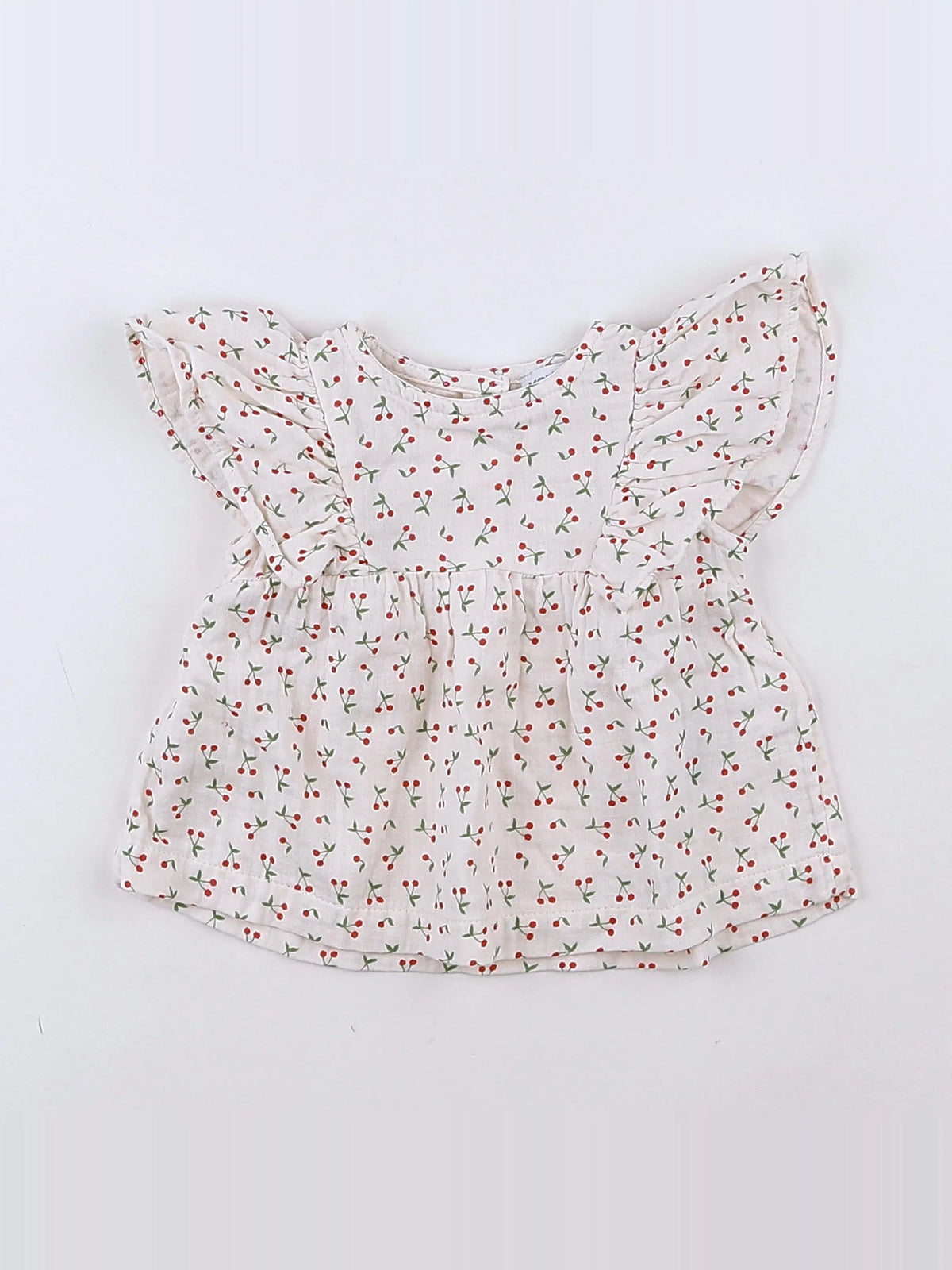 Vertbaudet - blouse blanc, rouge - 3 mois