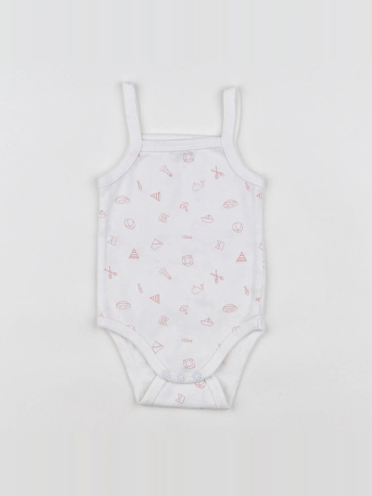 Vertbaudet - body vetement blanc, rose - 3 mois