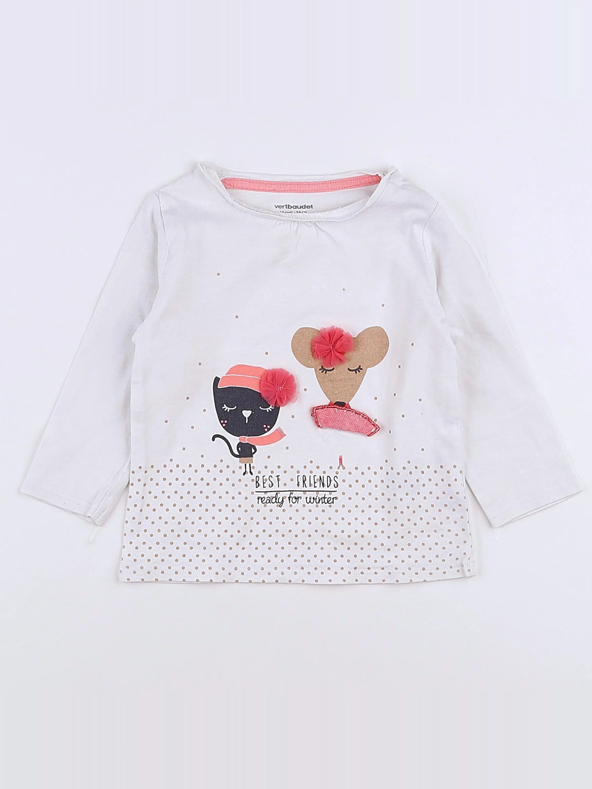 Vertbaudet - tee-shirt blanc - 12 mois