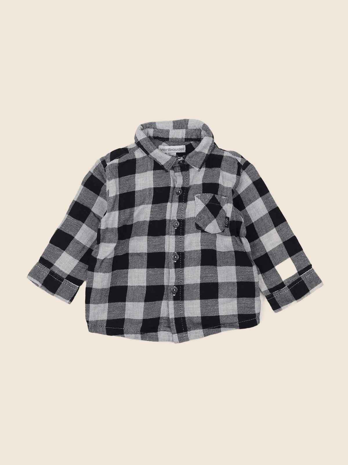 Vertbaudet - chemise gris - 3 mois