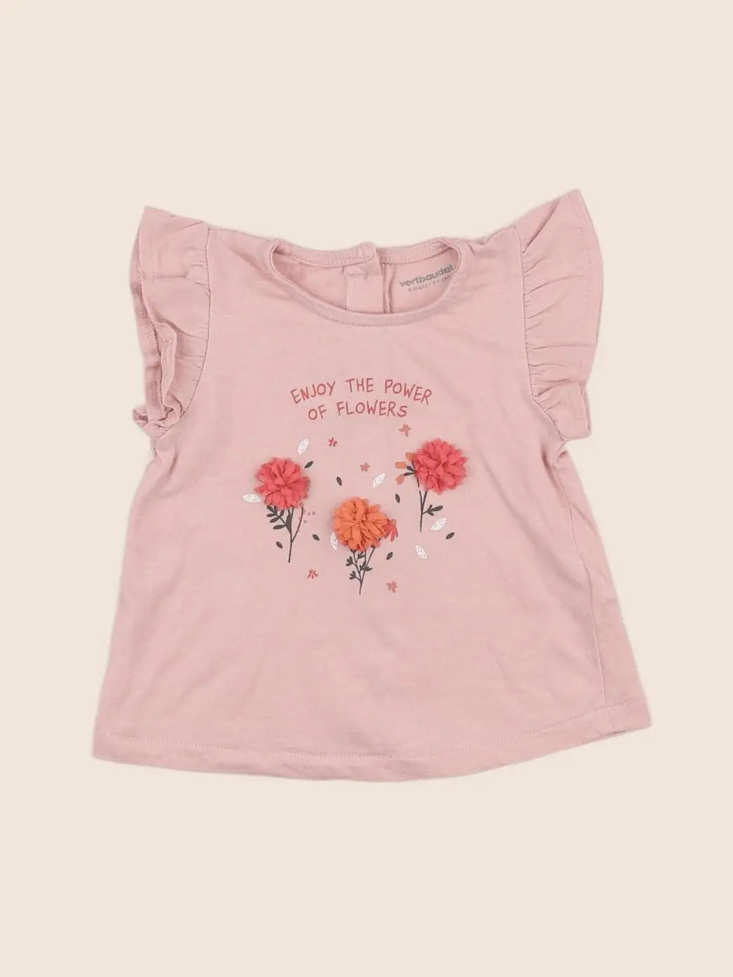 Vertbaudet - tee-shirt rose - 9 mois