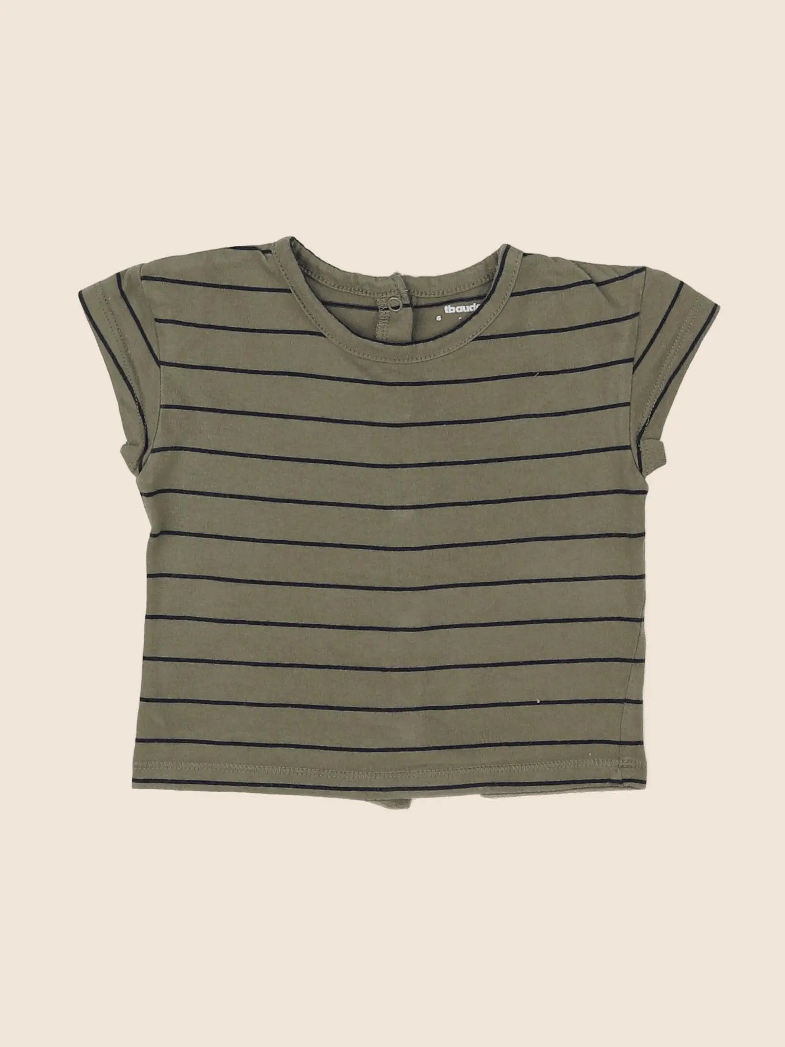 Vertbaudet - tee-shirt vert, noir - 6 mois