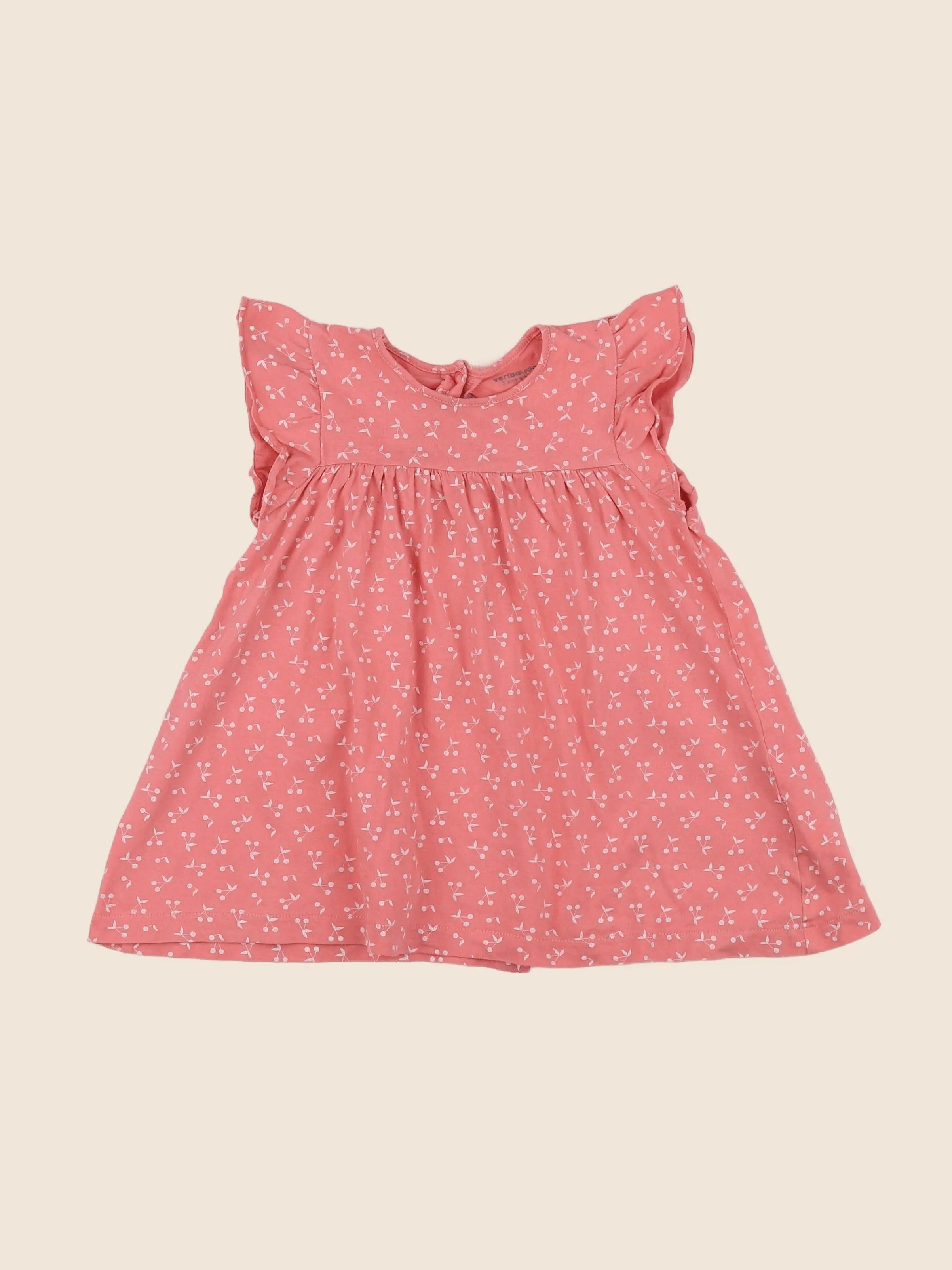 Vertbaudet - robe rose, blanc - 2 ans