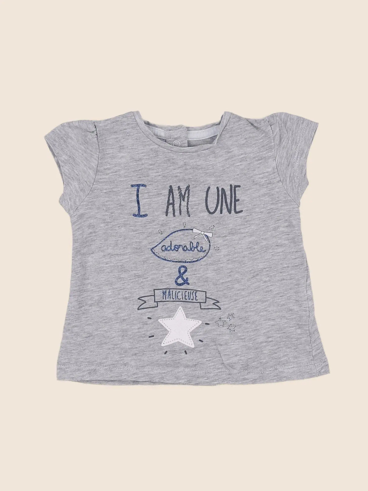 Vertbaudet - tee-shirt bleu, gris - 3 mois