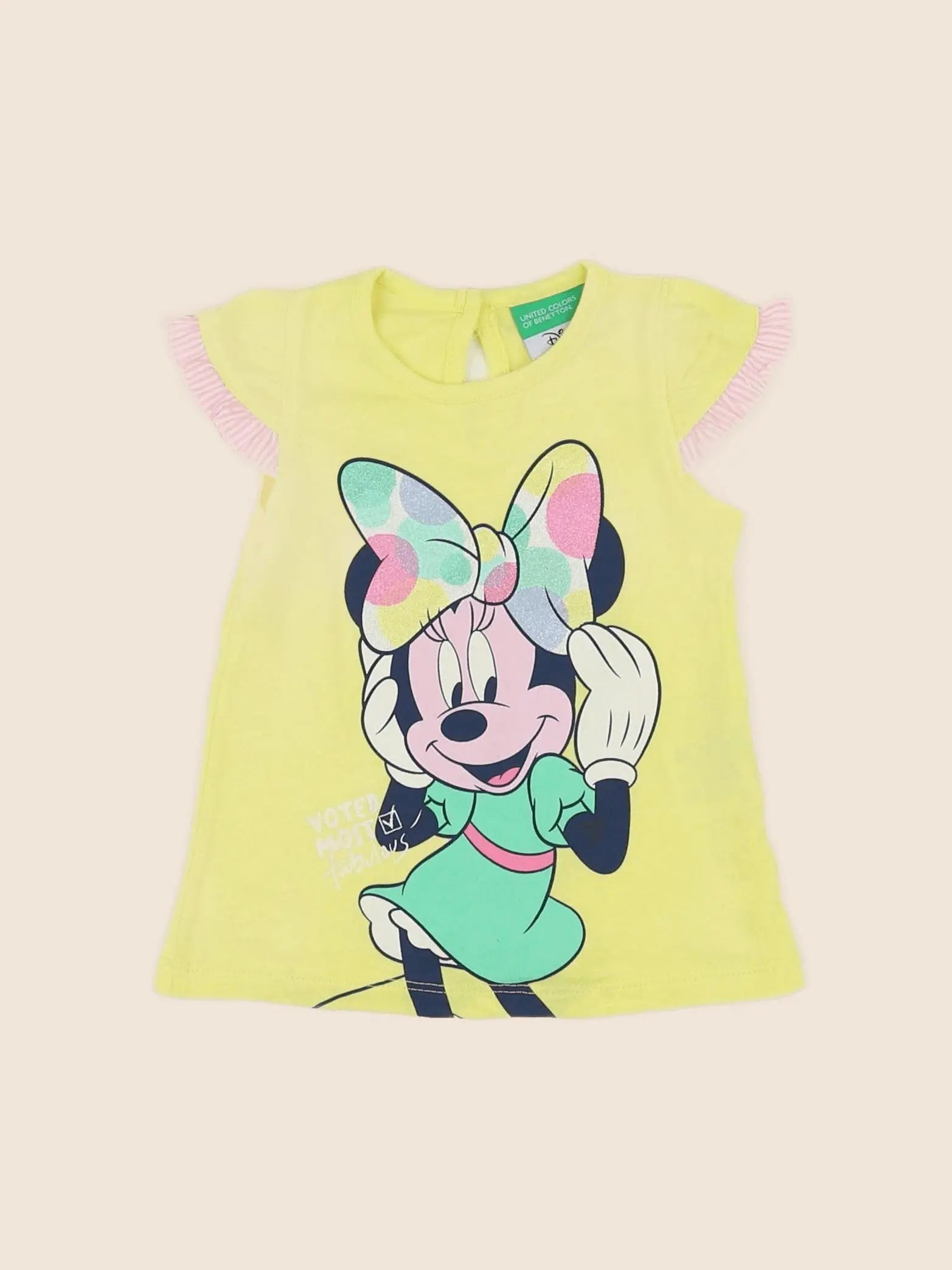 Benetton - robe jaune - 3/6 mois