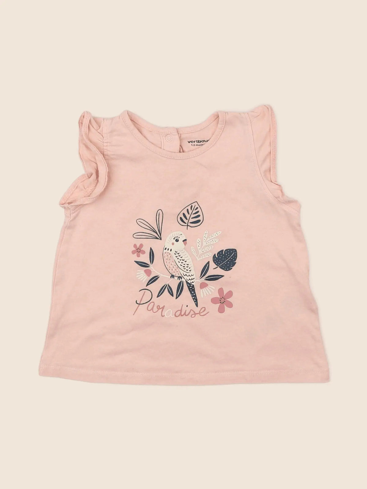 Vertbaudet - tee-shirt rose - 12 mois