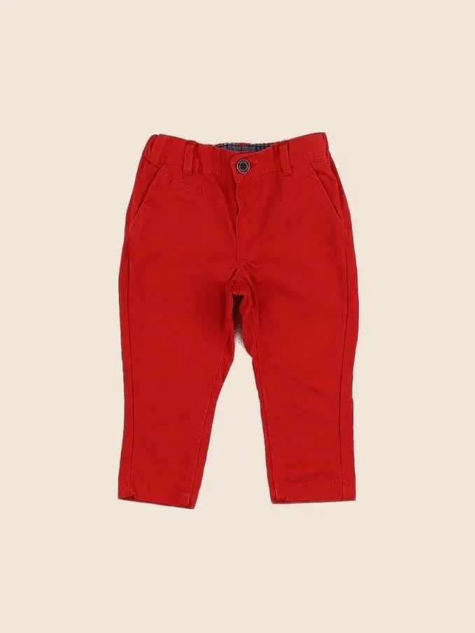 H&M - pantalon rouge - 9/12 mois