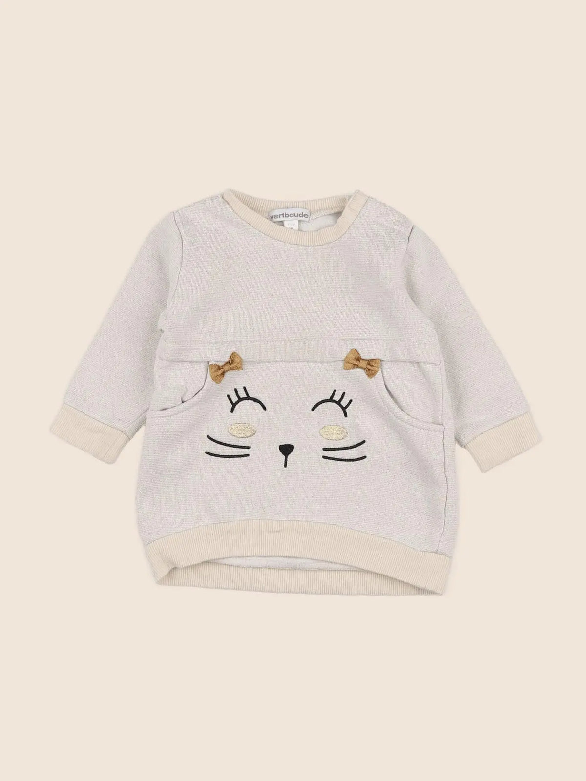 Vertbaudet - robe beige - 6 mois