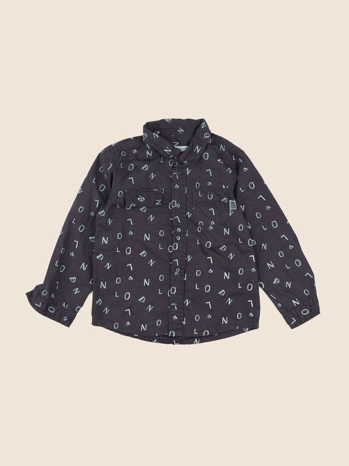 Vertbaudet - chemise gris, bleu - 3 ans