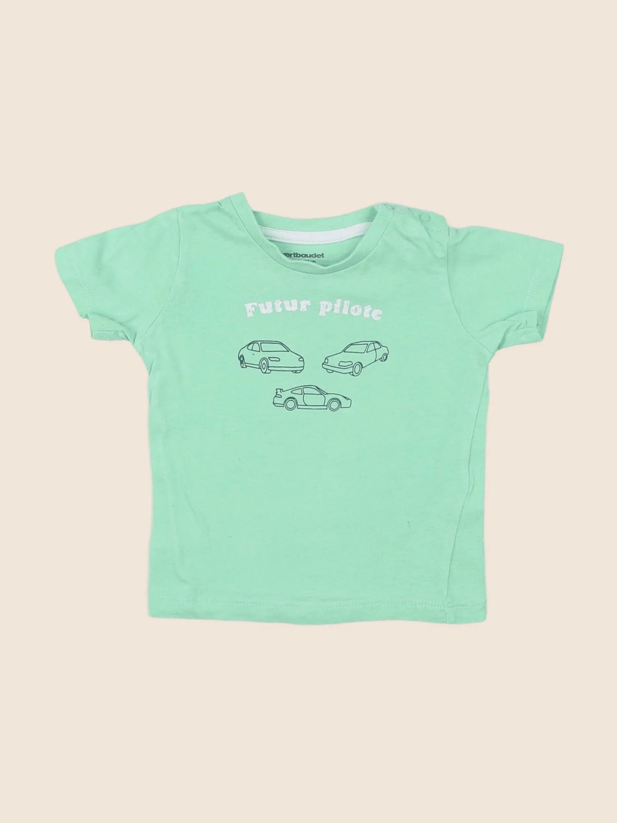 Vertbaudet - tee-shirt vert - 6 mois