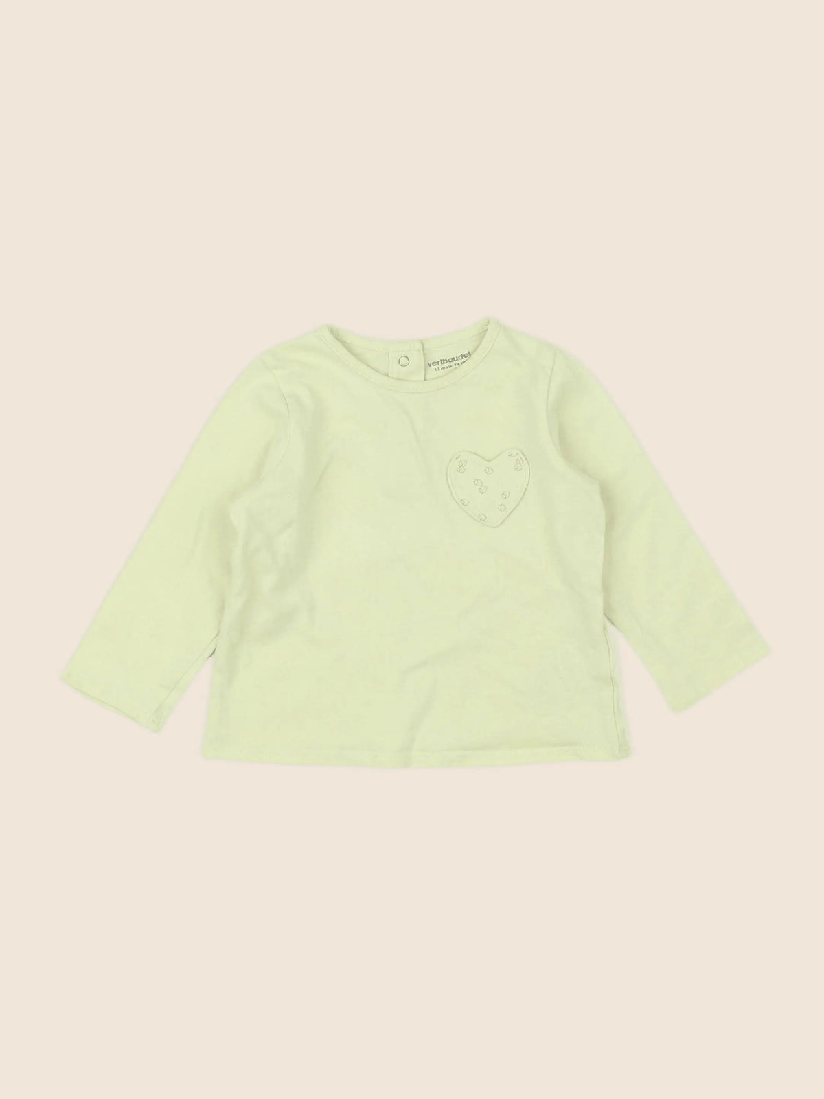 Vertbaudet - tee-shirt jaune - 12 mois