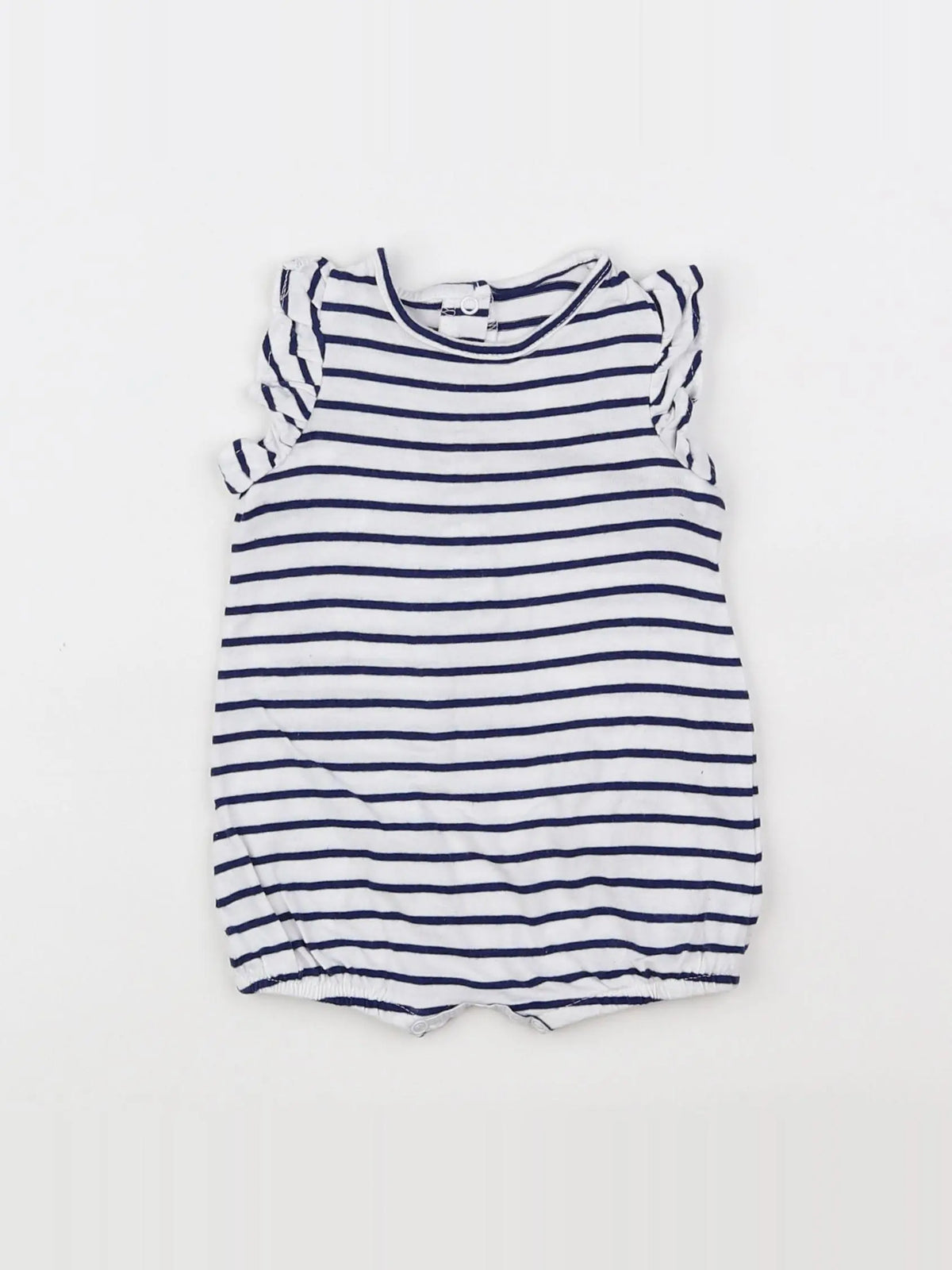 Vertbaudet - combinaison bleu, blanc - 3 mois