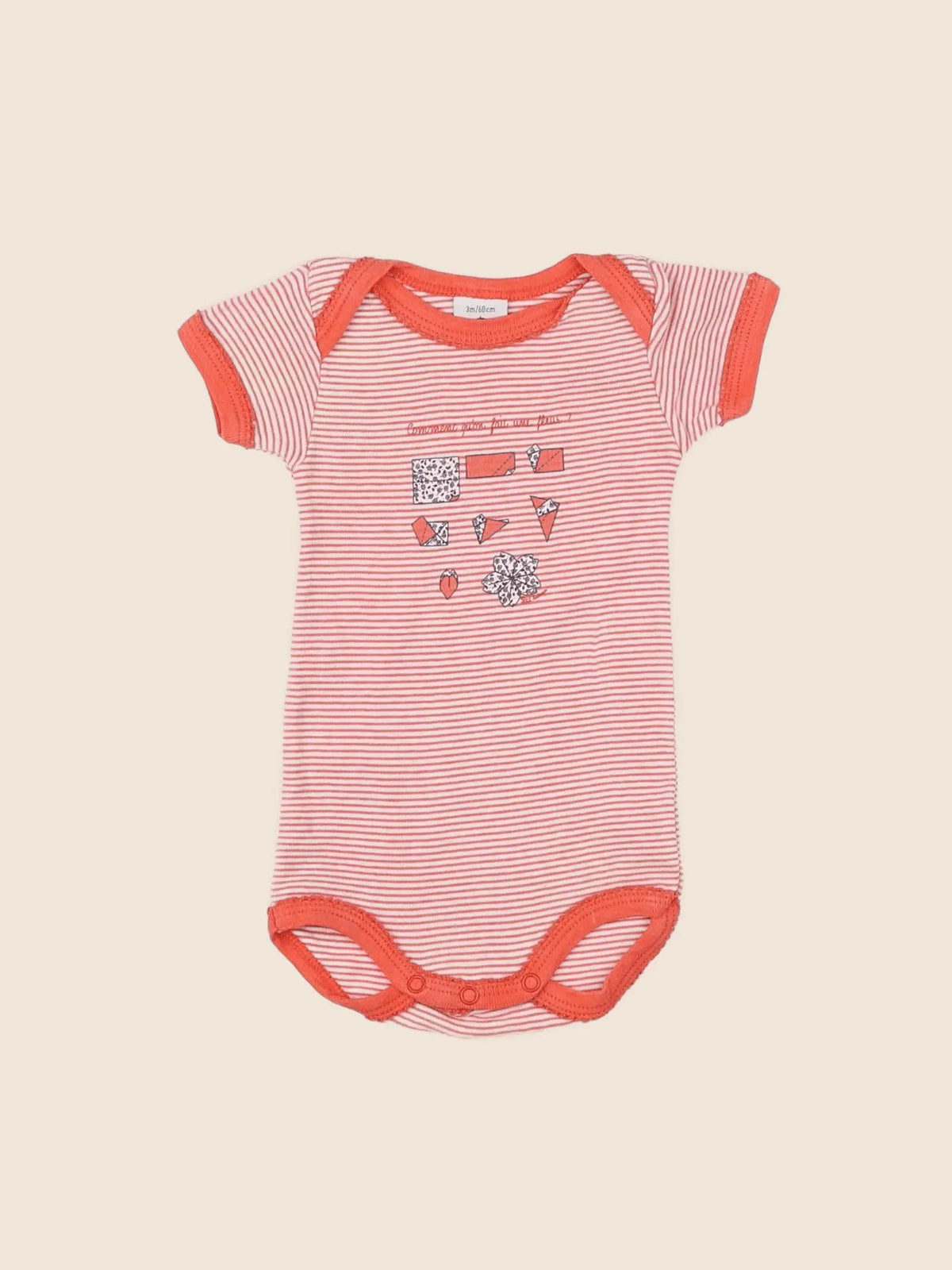 Petit Bateau - body orange - 3 mois
