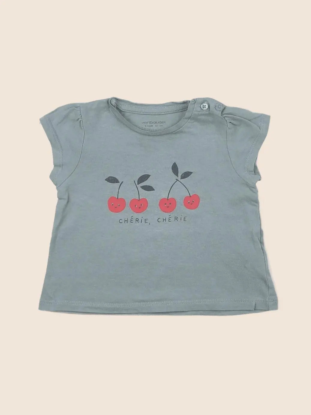Vertbaudet - tee-shirt bleu - 3 mois