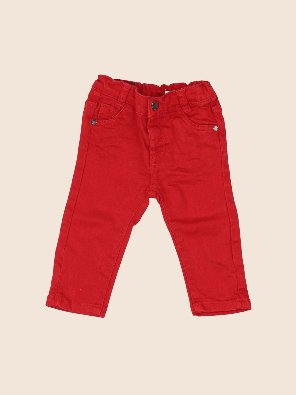 Vertbaudet - jean rouge - 6 mois
