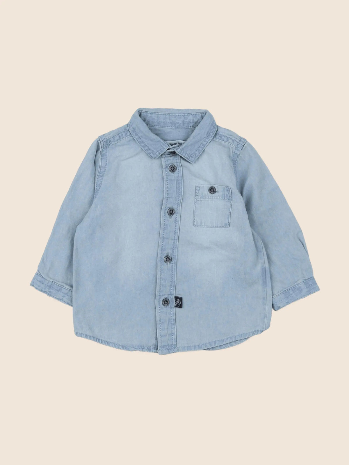 Vertbaudet - chemise bleu - 6 mois
