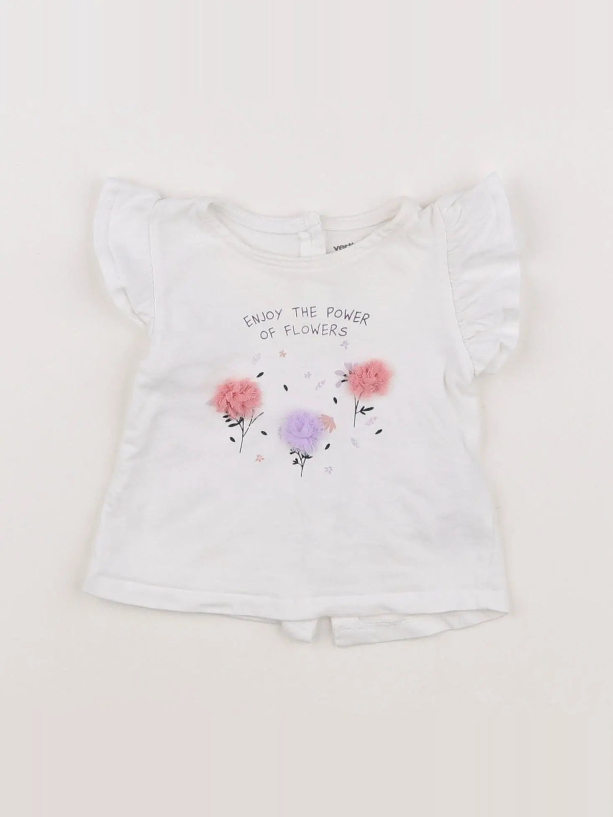 Vertbaudet - tee-shirt blanc, multicolore - 3 mois