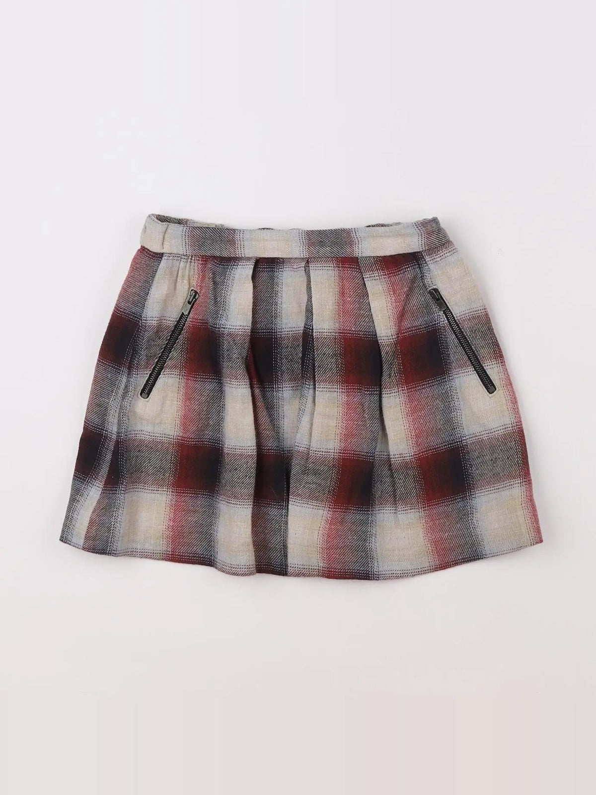 Bonpoint - jupe gris, rouge - 8 ans