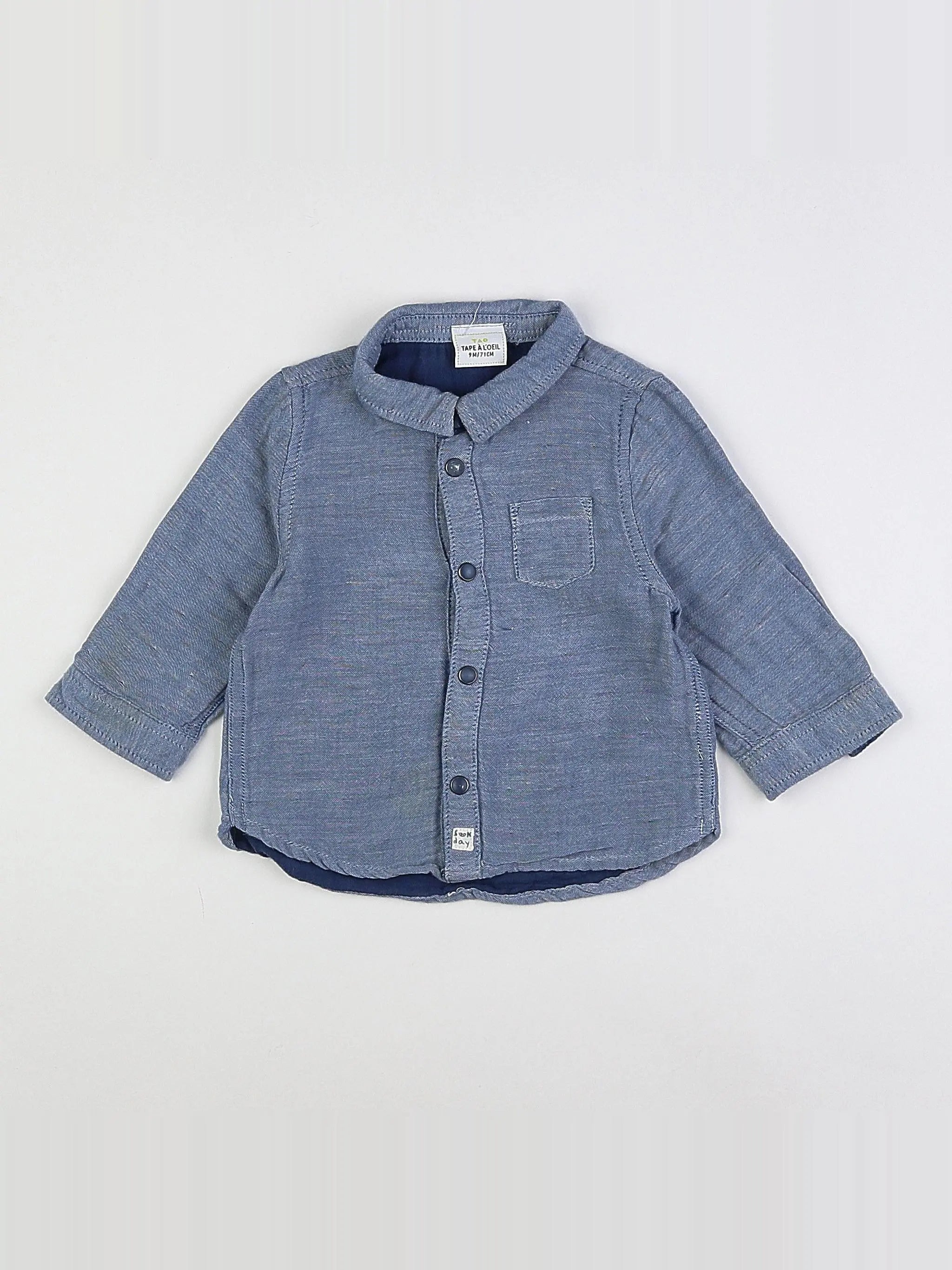 Tape à l'oeil - chemise bleu - 9 mois