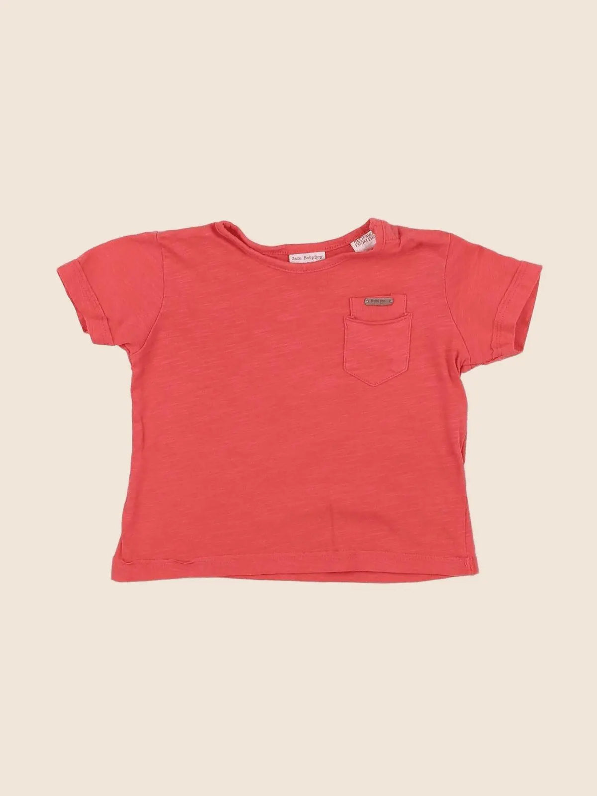 Zara - tee-shirt orange - 3/6 mois