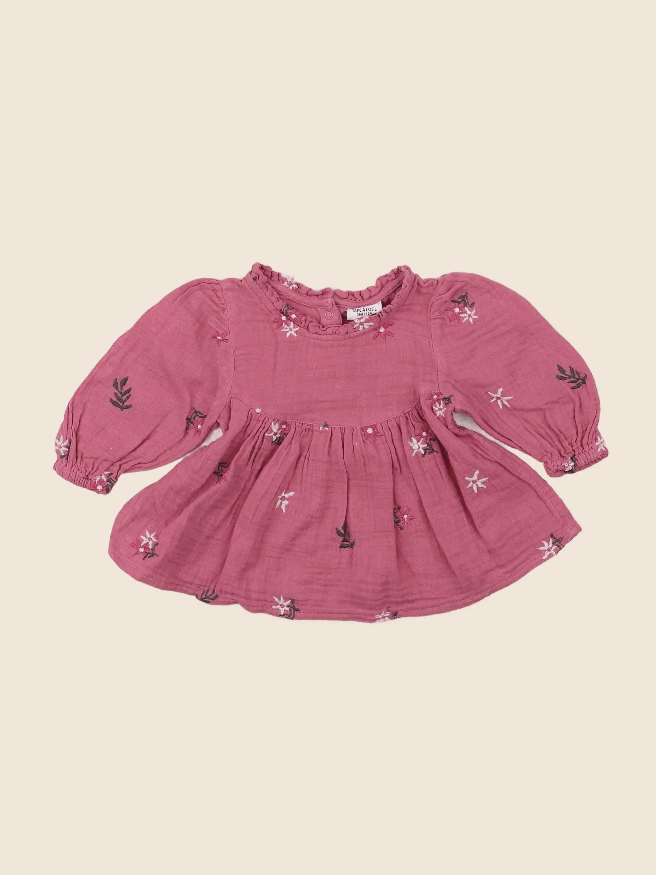 Tape à l'oeil - blouse rose - 3 mois
