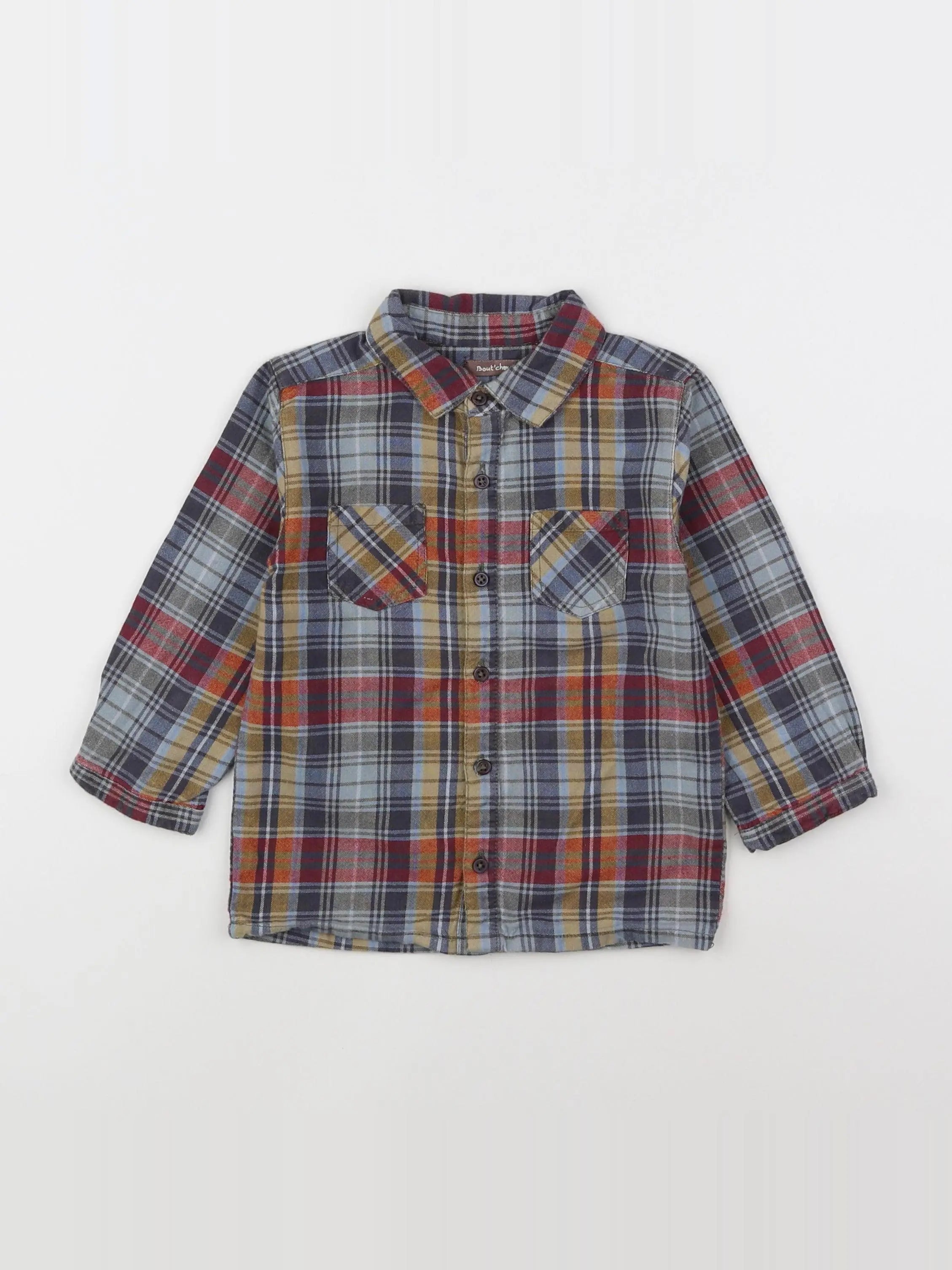 Boutchou - chemise bleu - 18 mois