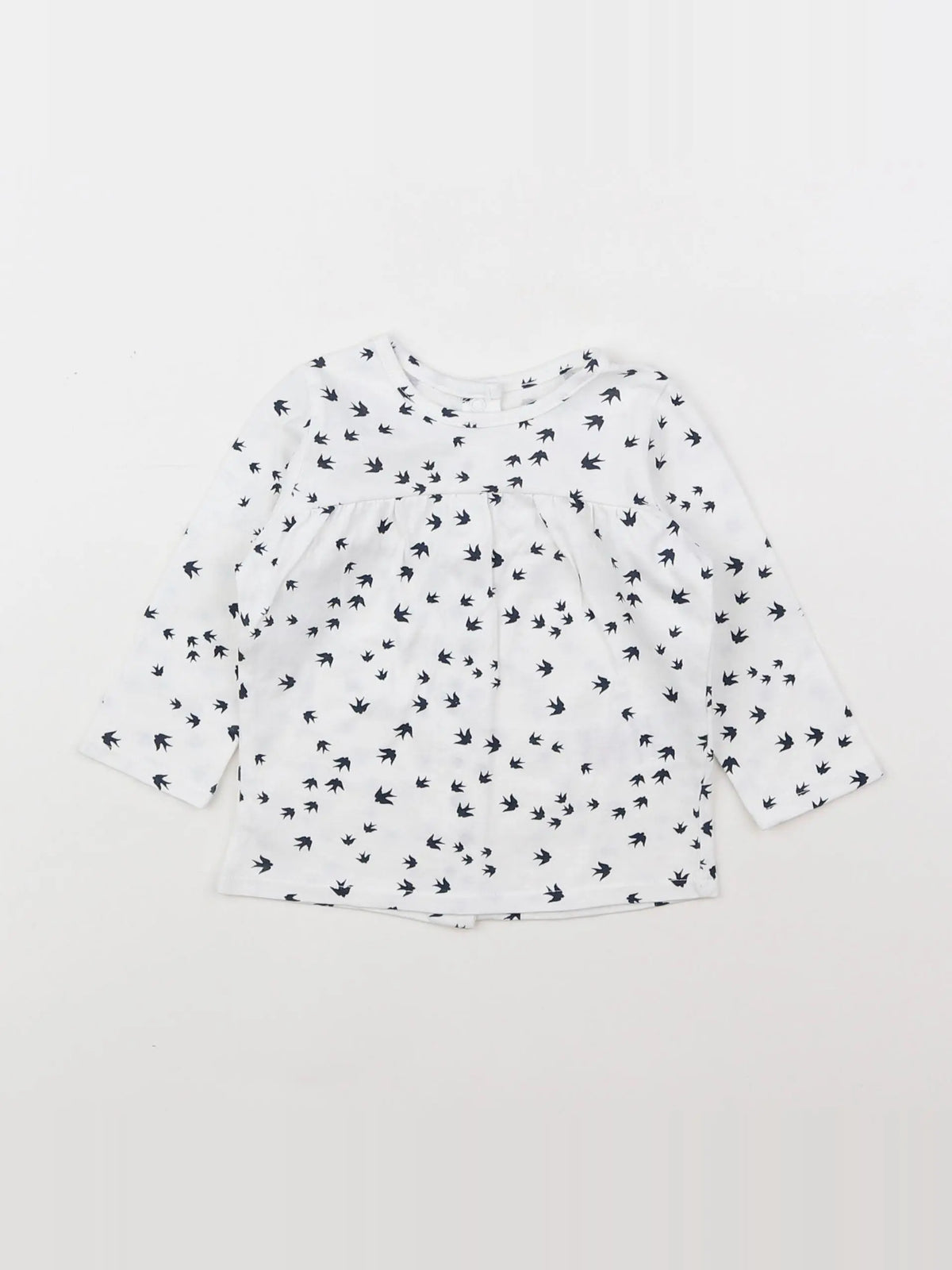 Vertbaudet - tee-shirt blanc, bleu - 6 mois