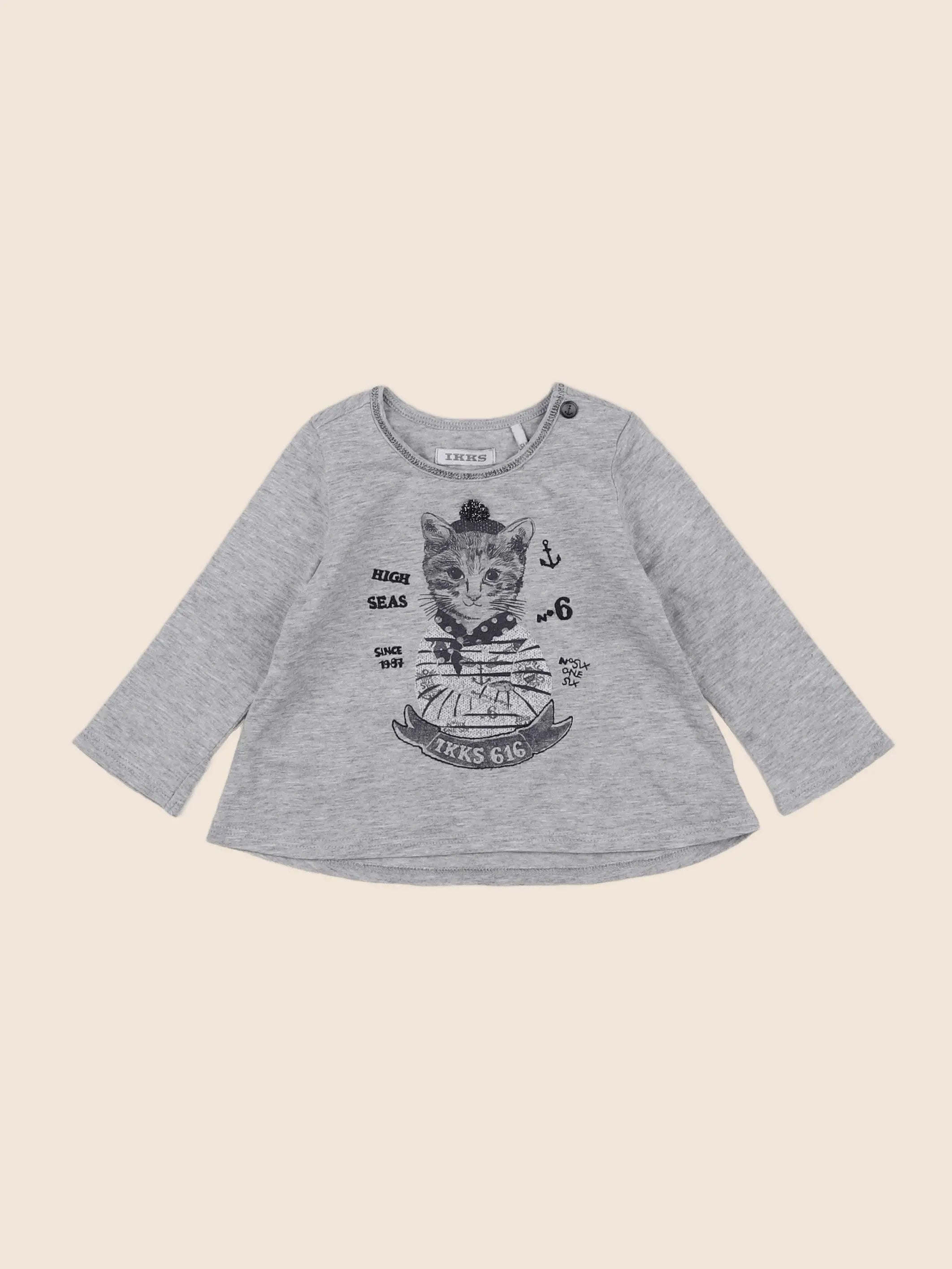 IKKS - tee-shirt gris - 6 mois
