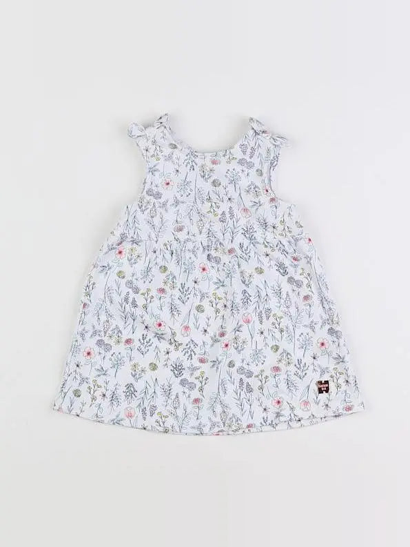 Carrément Beau - robe blanc, bleu - 6 mois
