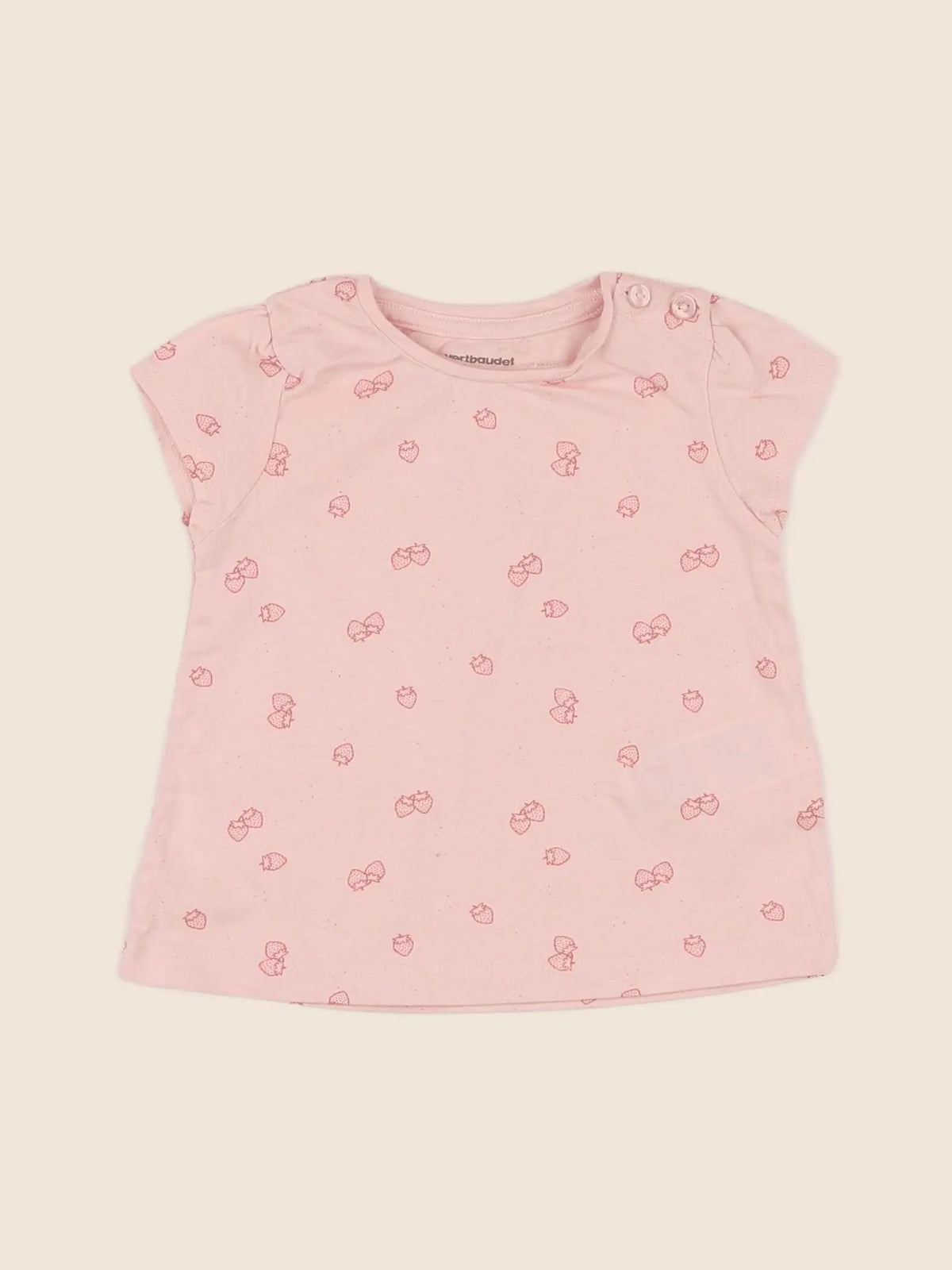 Vertbaudet - tee-shirt rose - 6 mois