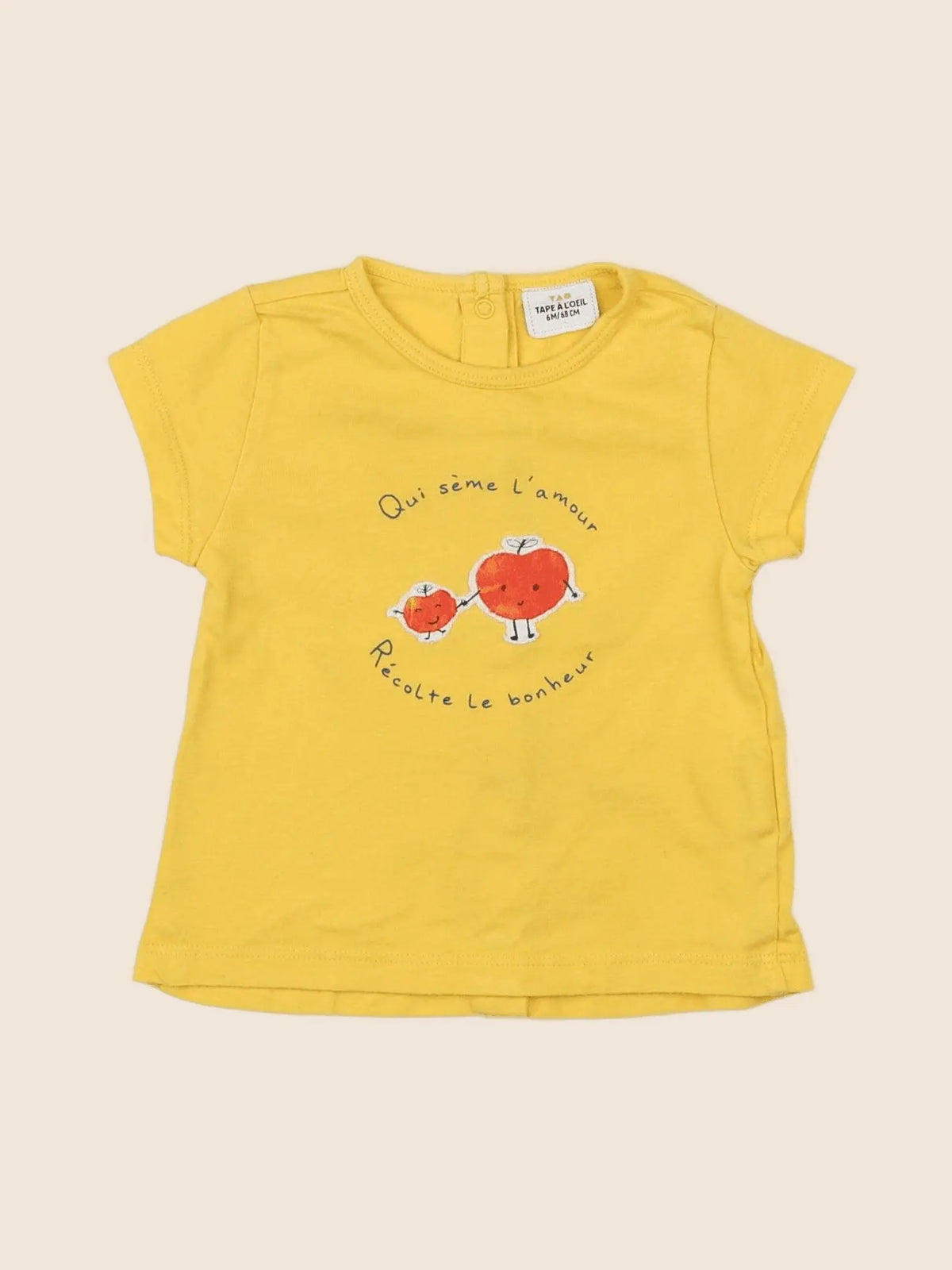 Tape à l'oeil - tee-shirt jaune - 6 mois