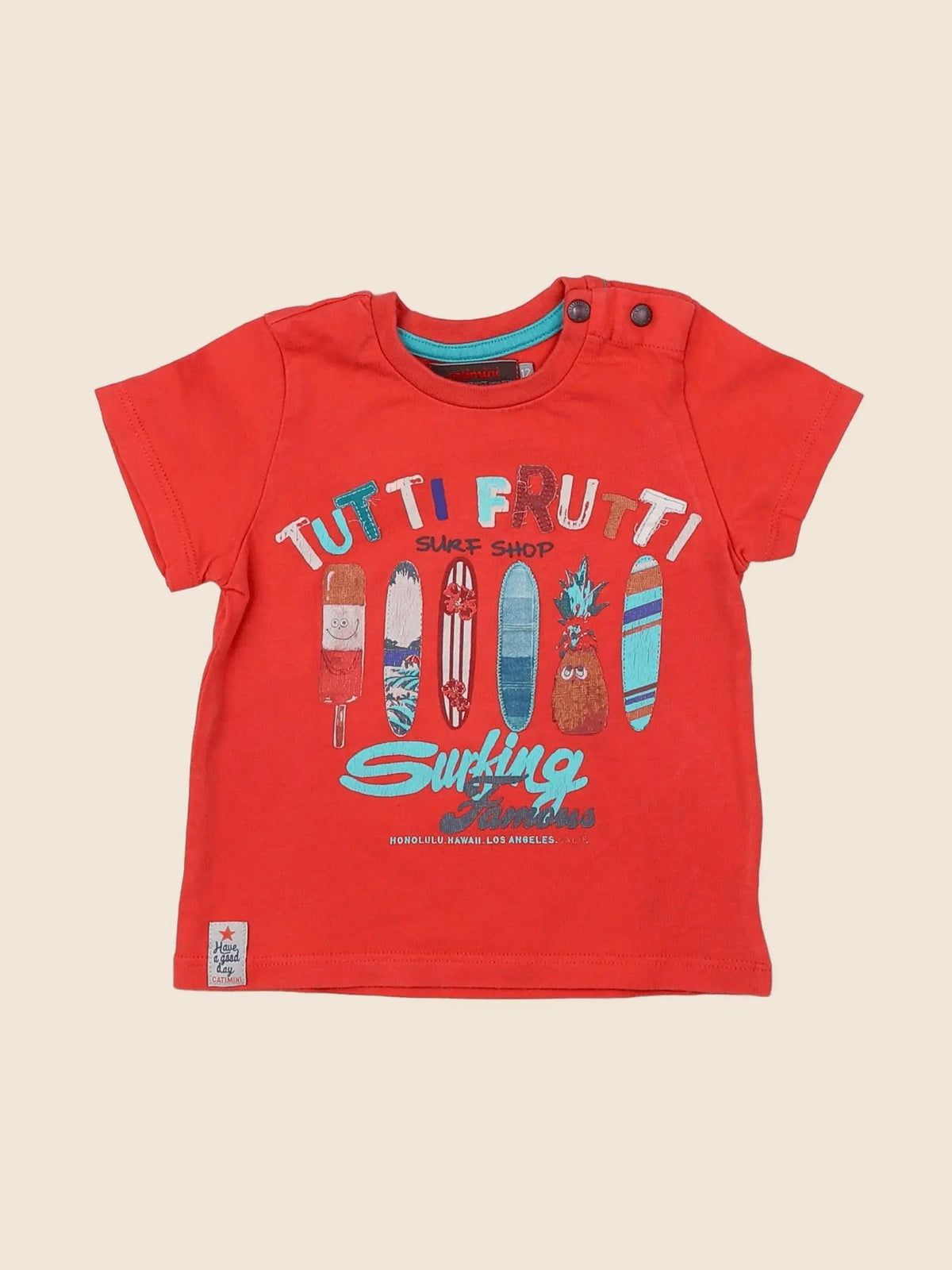 Catimini - tee-shirt rouge - 12 mois