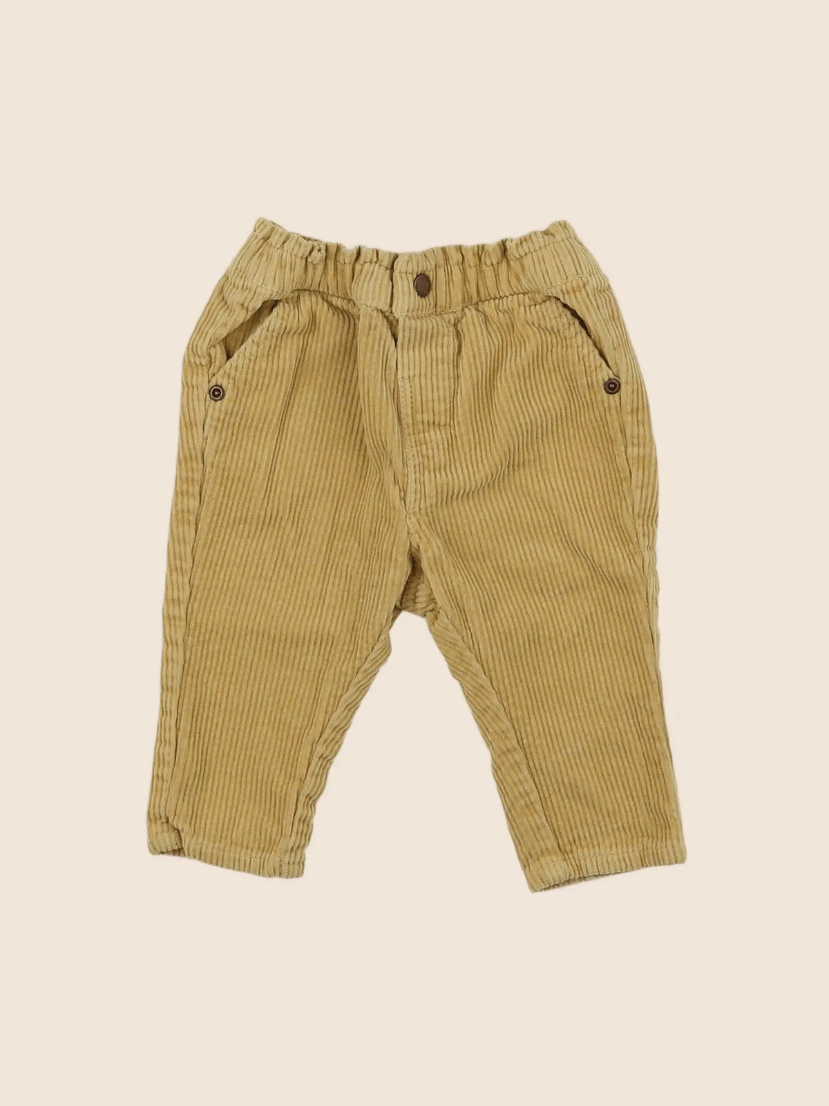 Vertbaudet - pantalon jaune - 6 mois