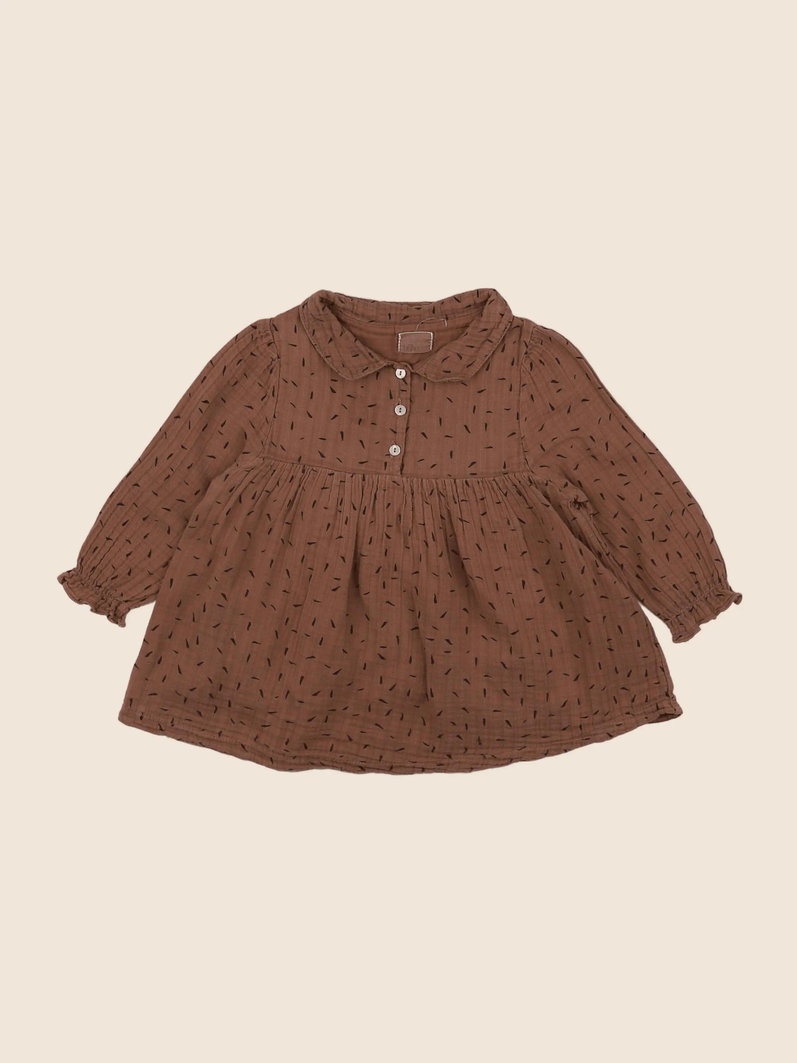 Buho - robe marron - 6/9 mois