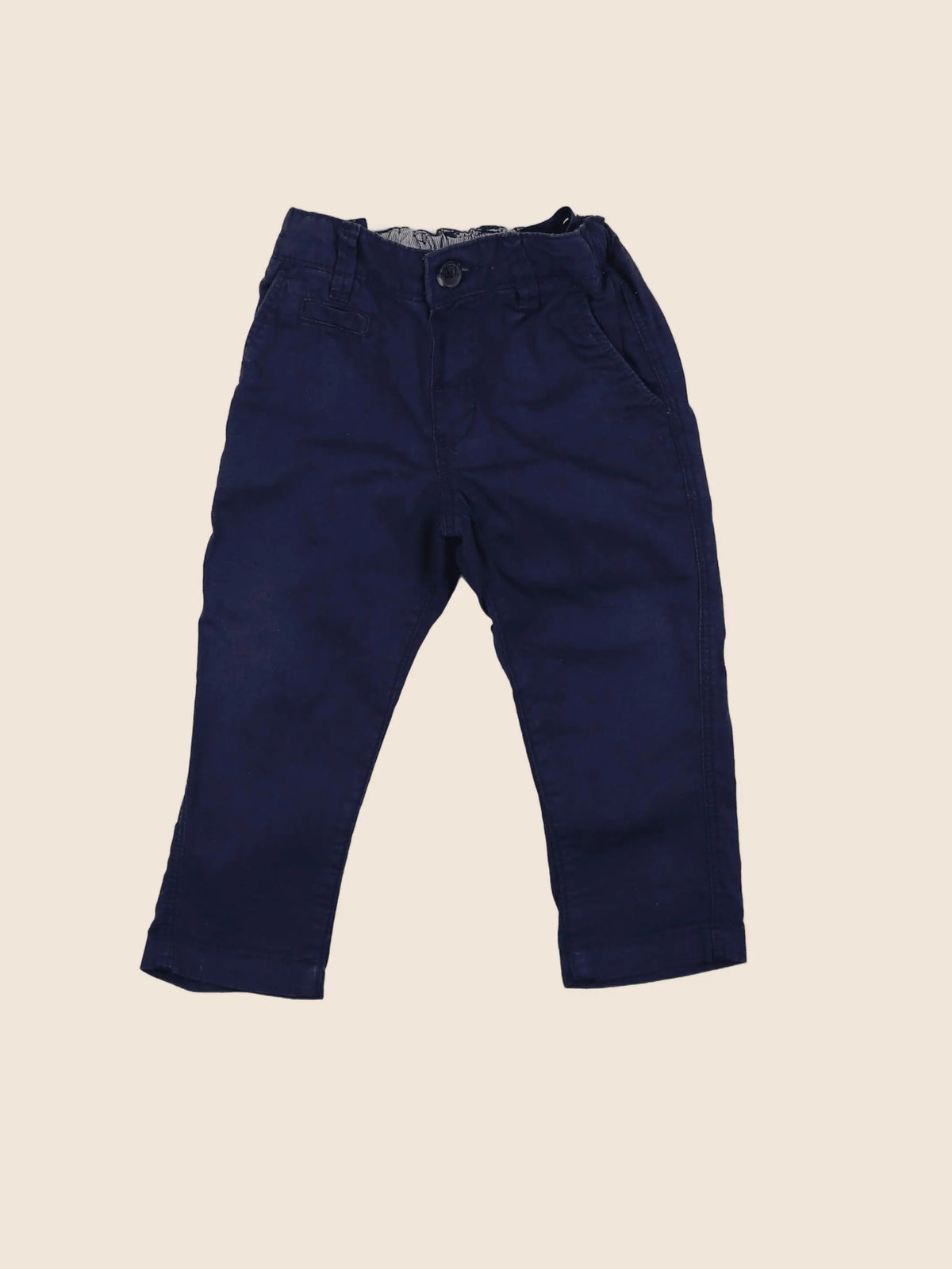 H&M - pantalon bleu - 9/12 mois