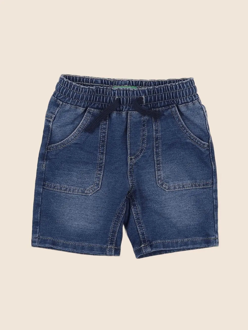 Benetton - short bleu - 9/12 mois