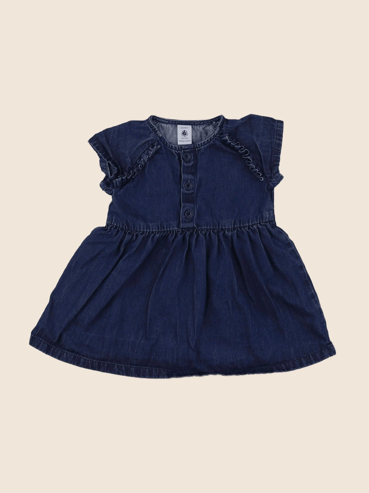 Petit Bateau - robe bleu - 12 mois
