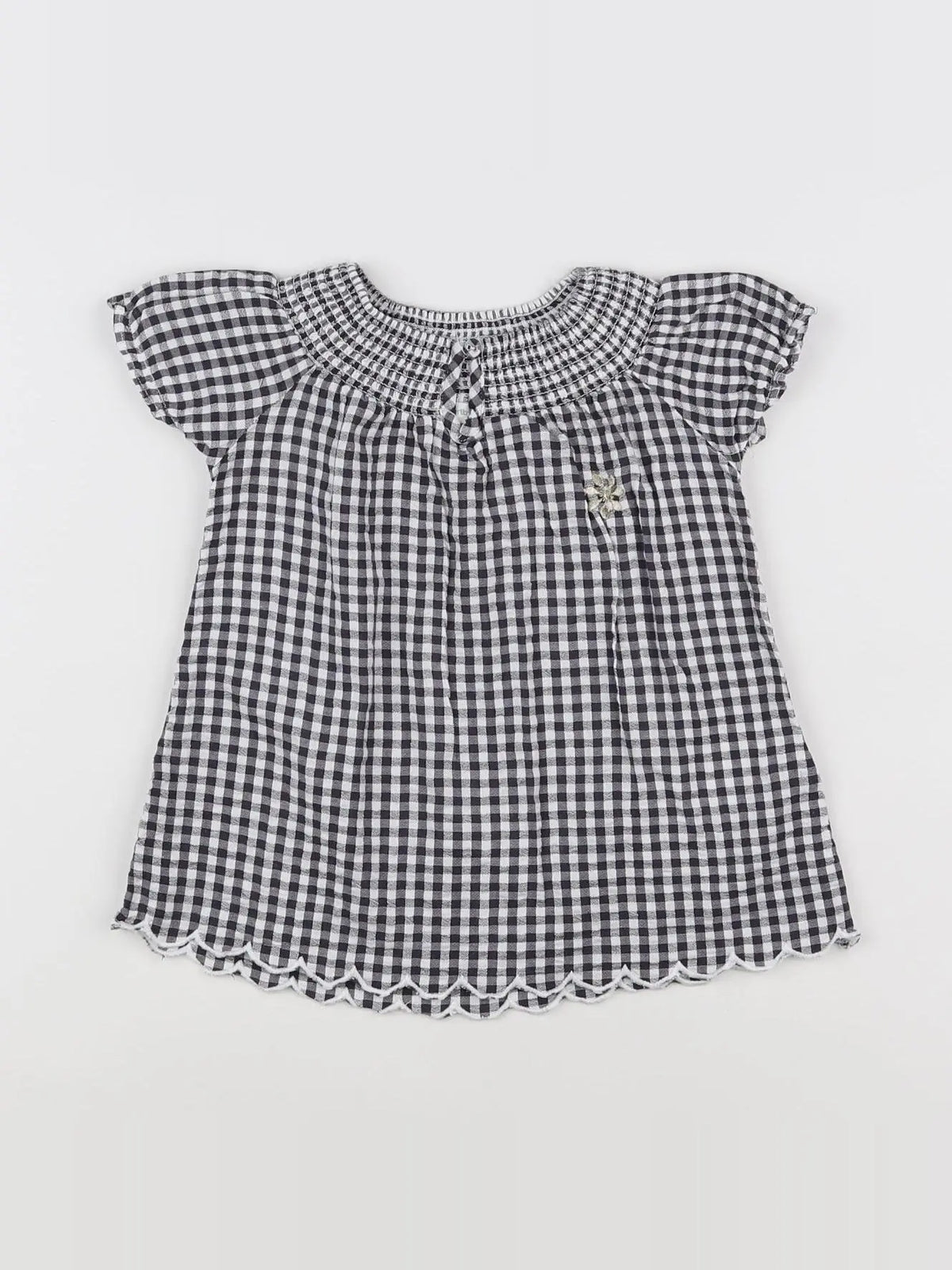 Vertbaudet - robe blanc, noir - 6 mois