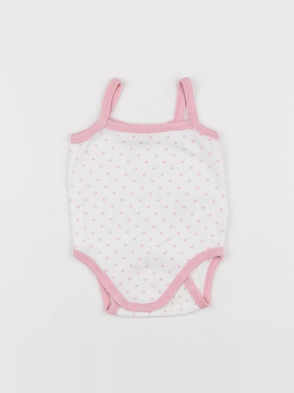 Vertbaudet - body blanc, rose - 3 mois